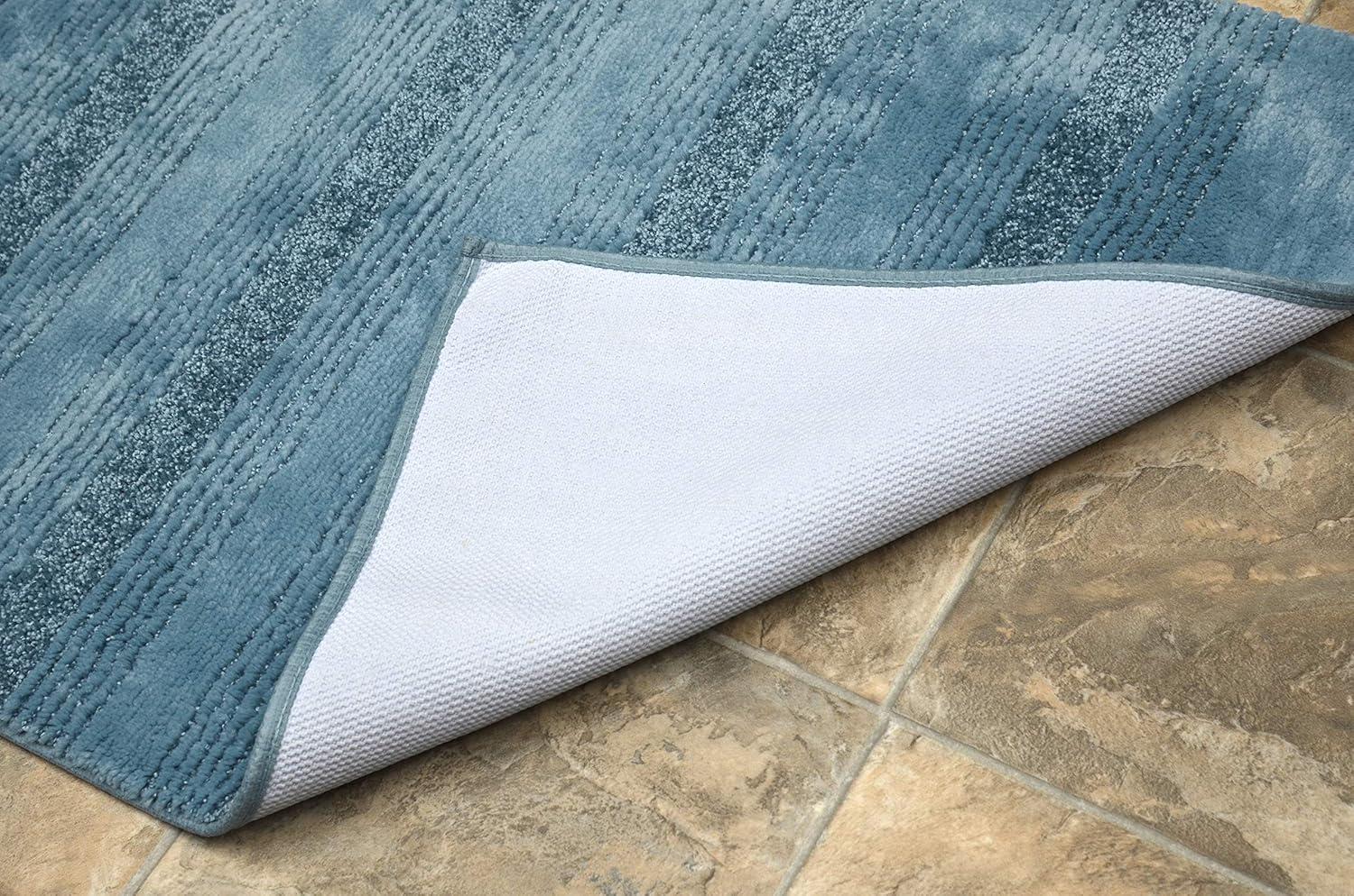 22"x60" Nylon Washable Bathroom Rug Runner Gray - Garland Rug