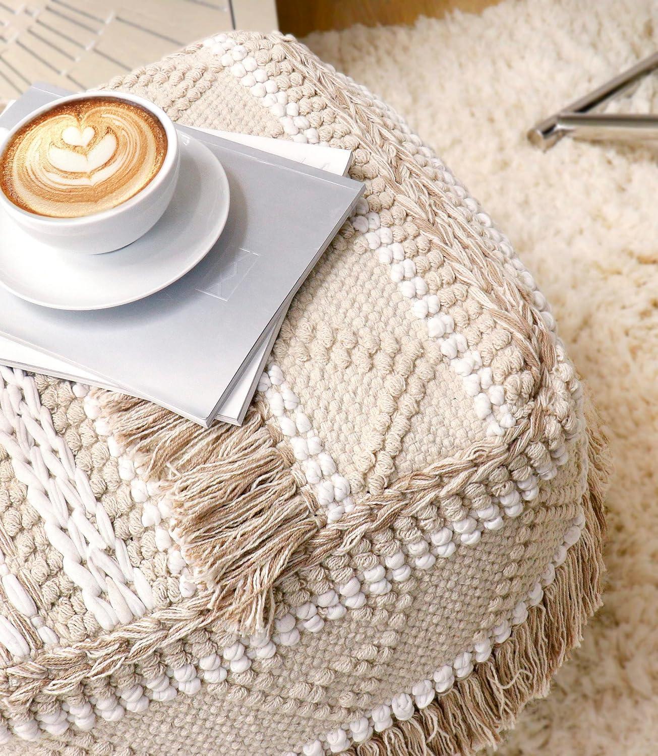 Pasargad Home Grandcanyon Cotton Braided Pouf