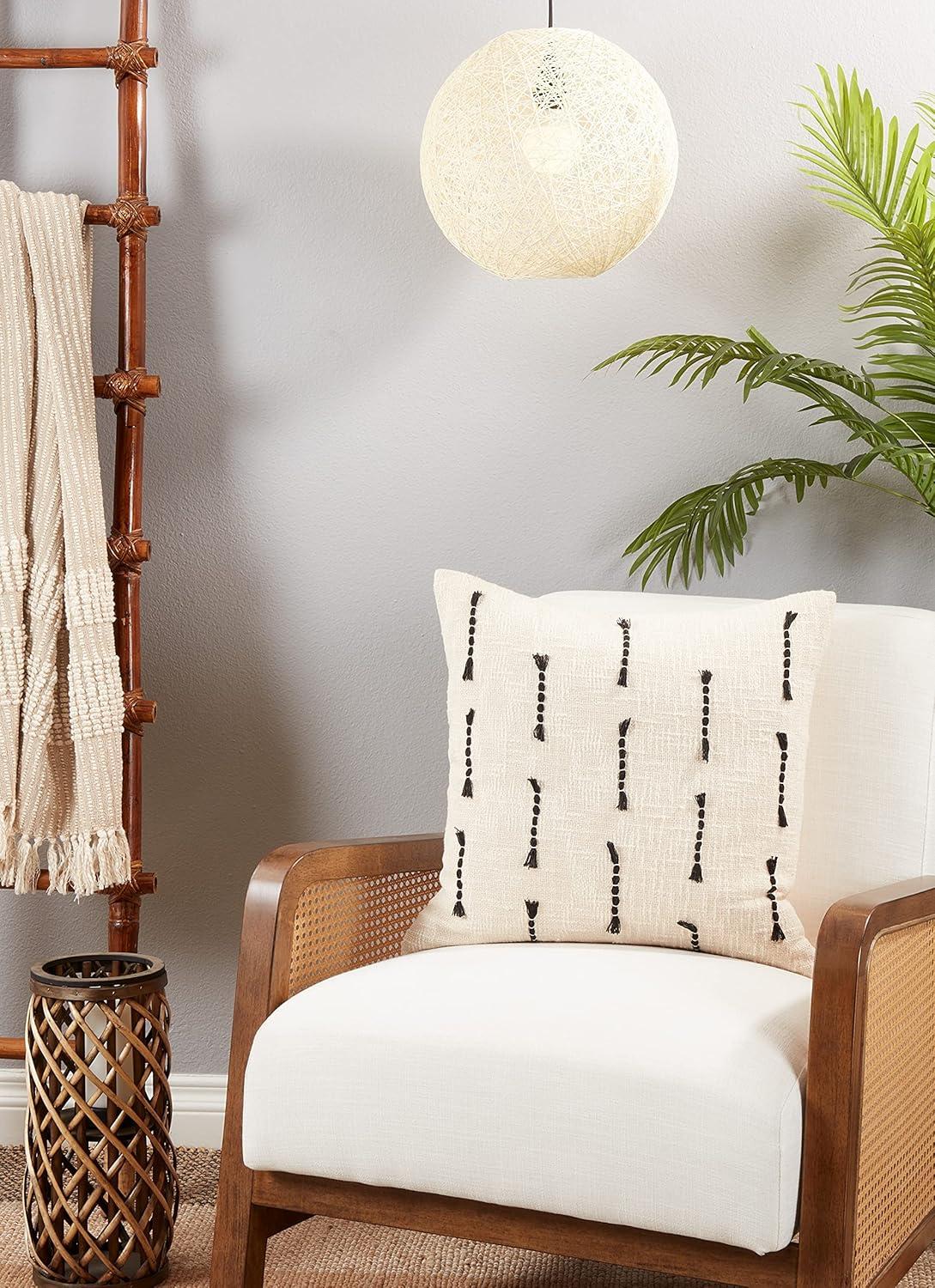 Saro Elka Collection Cotton Throw Pillow