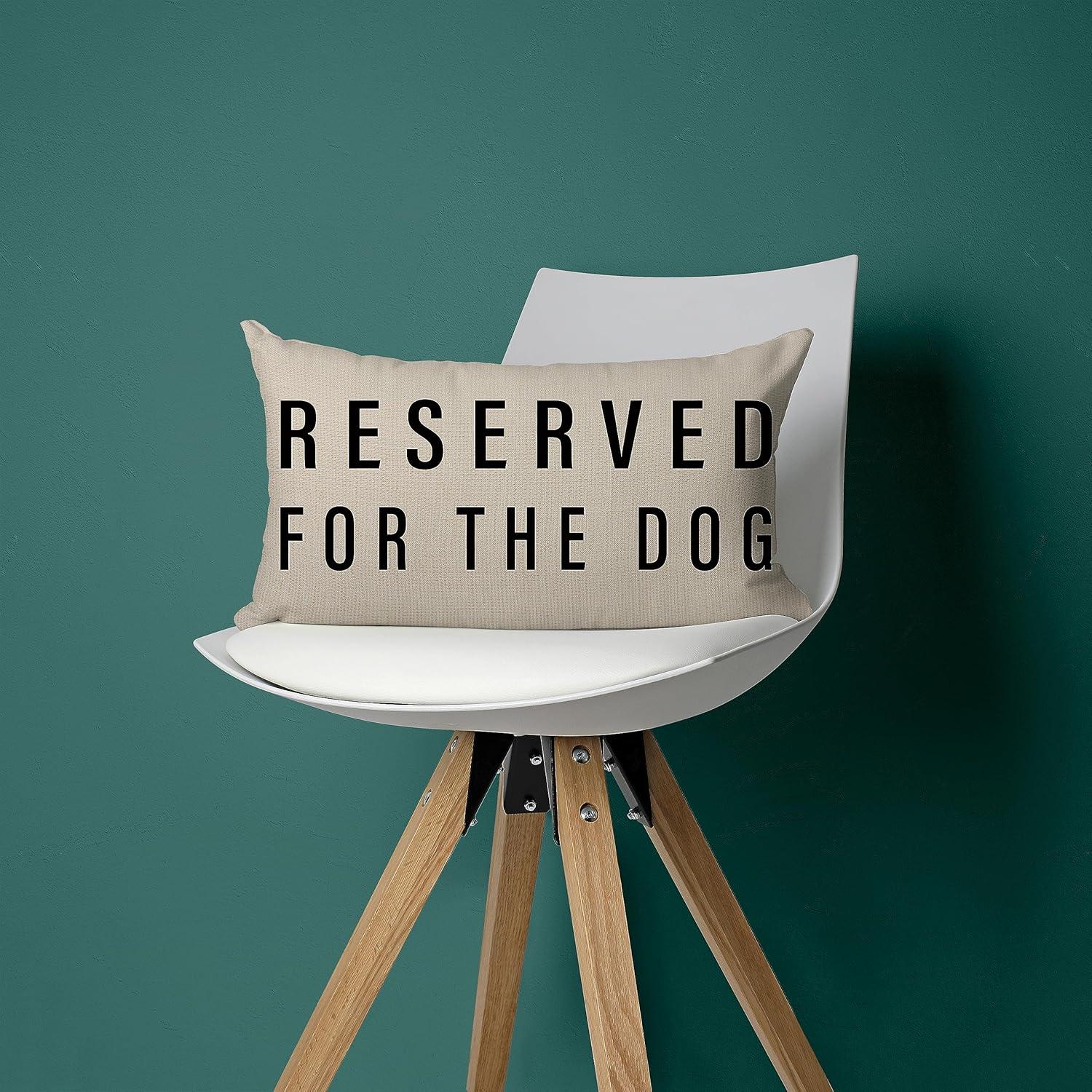 Reserved For The Dog Throw Pillow Case, Dog Lover Gifts, Dog Decor, Funny Dog Pillow Cover, Gifts Dog Mom, Gifts Dog Owner, Gifts Dog Lady, 20 x 12 Inch Cushion Cover for Sofa Couch Bed (purple)