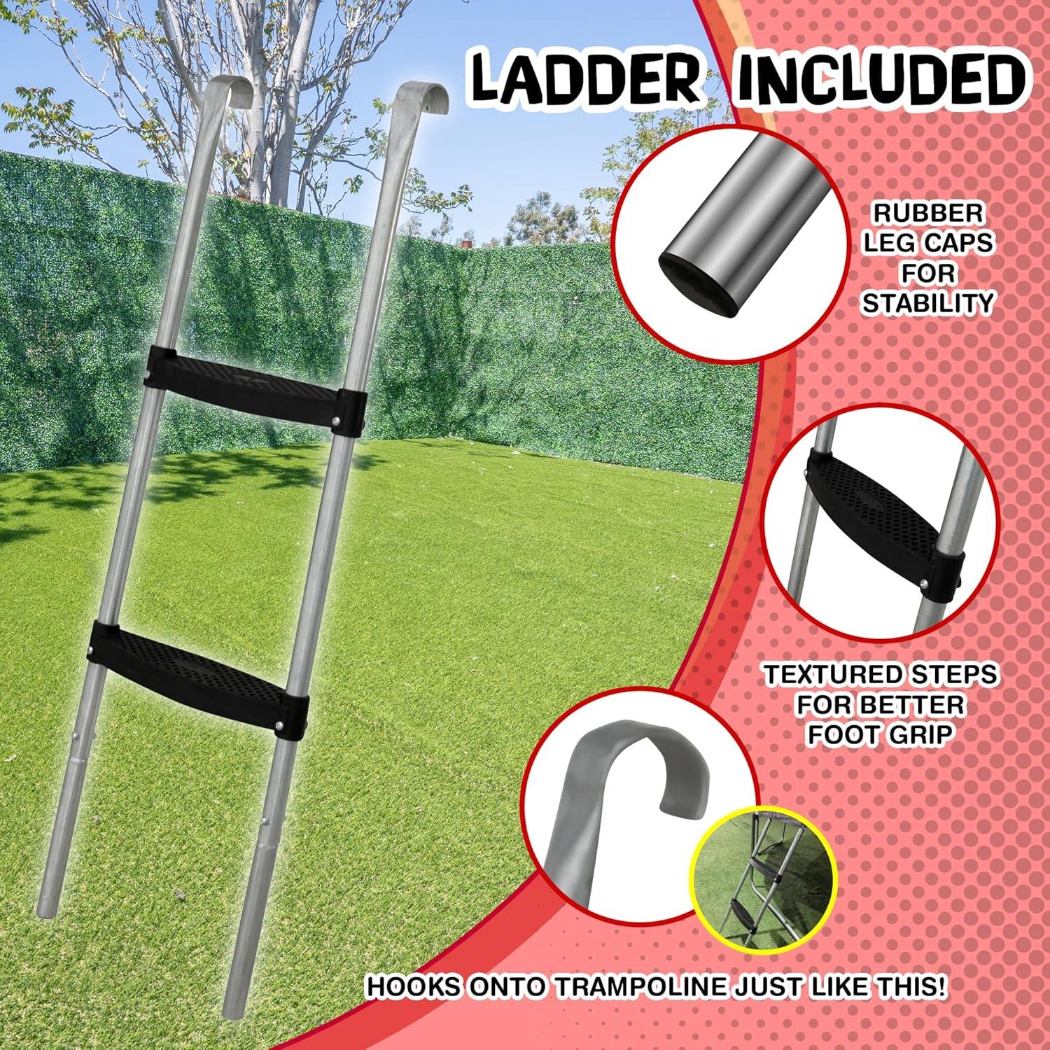 TruJump Sportspower TruJump 14' Round Trampoline with Safety Enclosure & with Lifetime Warranty on Jump Mat