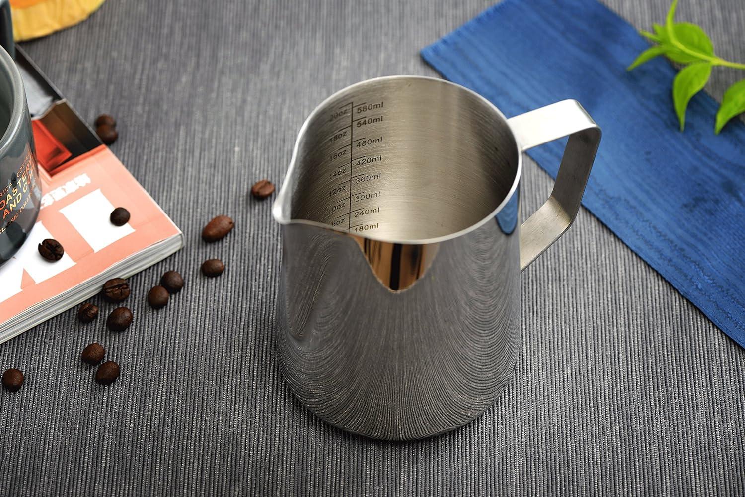 Espresso Milk Frothing Pitcher 20 oz,Espresso Steaming Pitcher 20 oz,Coffee Milk Frothing Cup,Coffee Steaming Pitcher 20 oz/600 ml