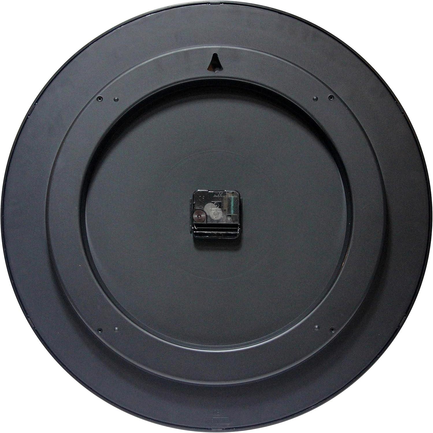 19.37" Profuse Wall Clock Black - Infinity Instruments: Modern Style, Indoor Use, Analog Display, 19.37" Diameter