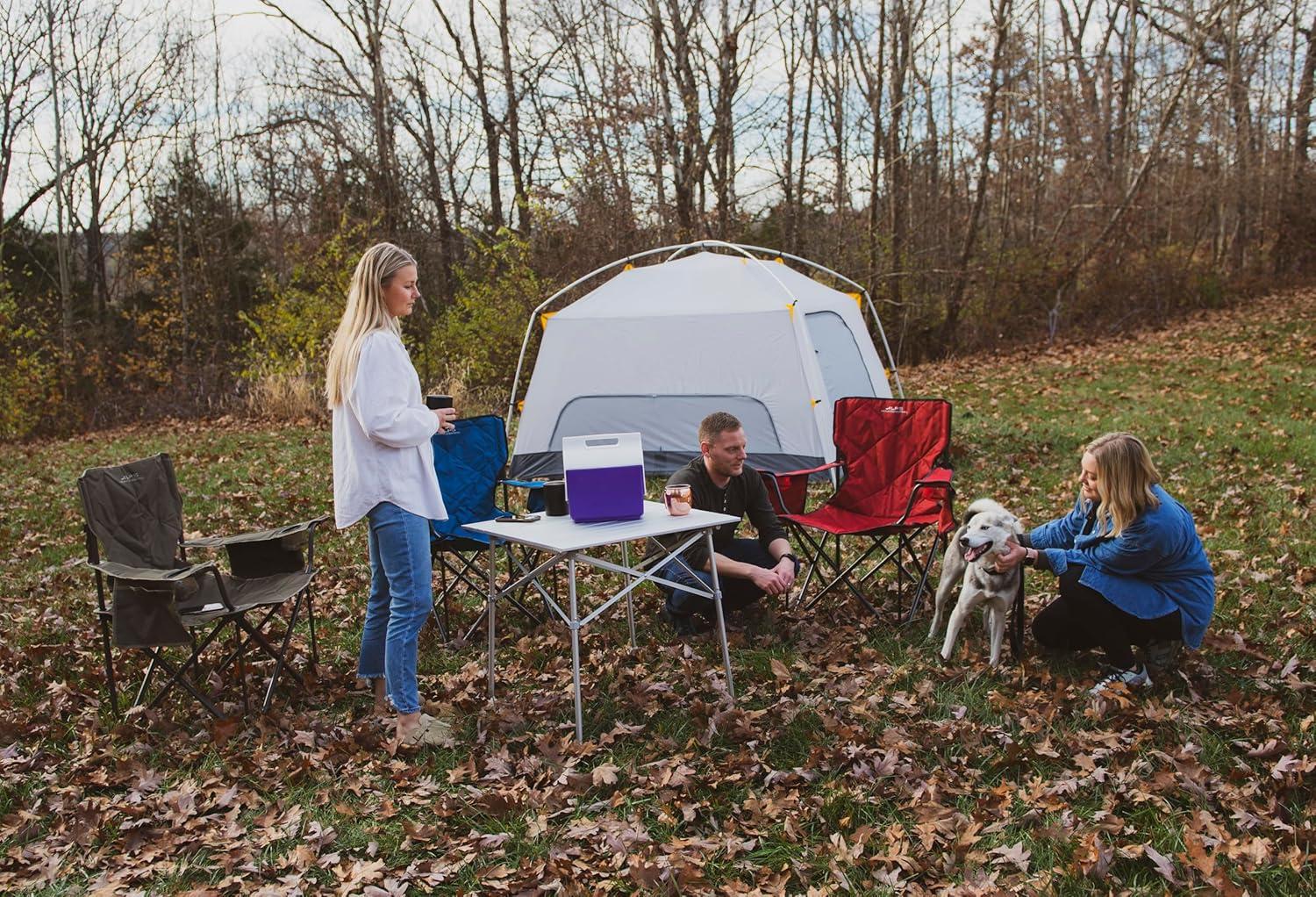 Silver Aluminum Foldable Camp Table - 5" x 8" x 29"