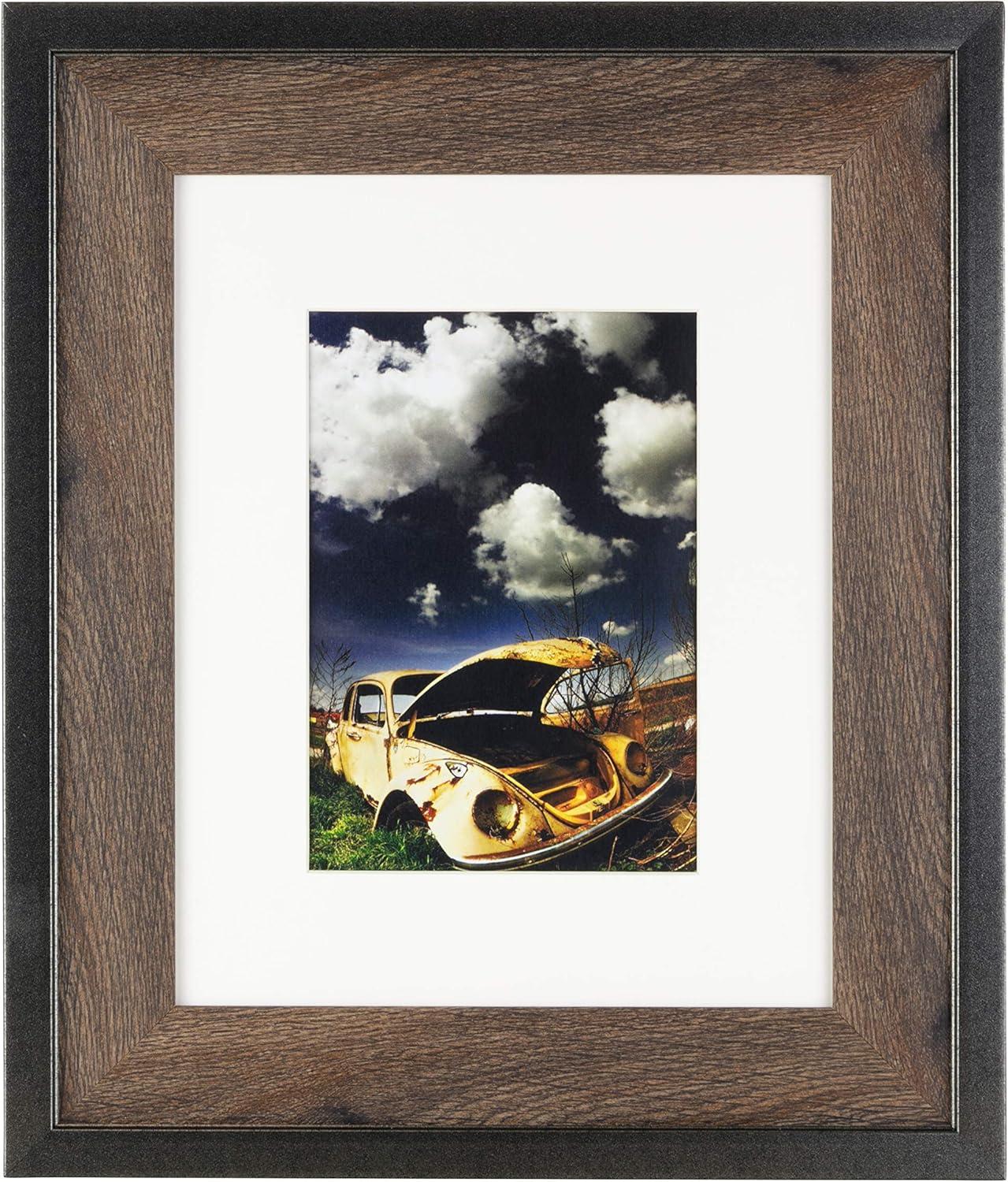 Classic Black and Walnut Wood 8x10 Tabletop Wall Frame