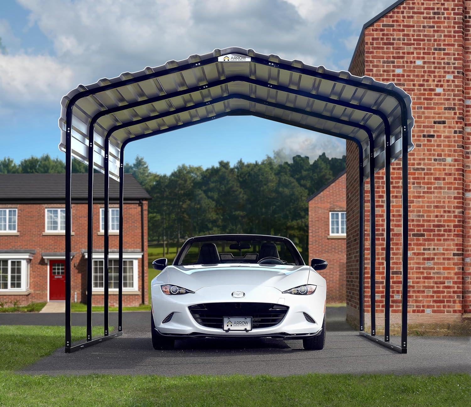 Arrow Arrow Galvanized Steel Carport, 10x15x9