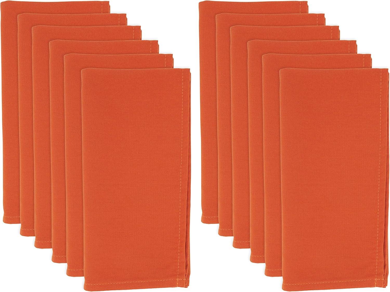 Saro Lifestyle Everyday Cloth Table Napkins (Set of 12), Pumpkin, 20" x 20"