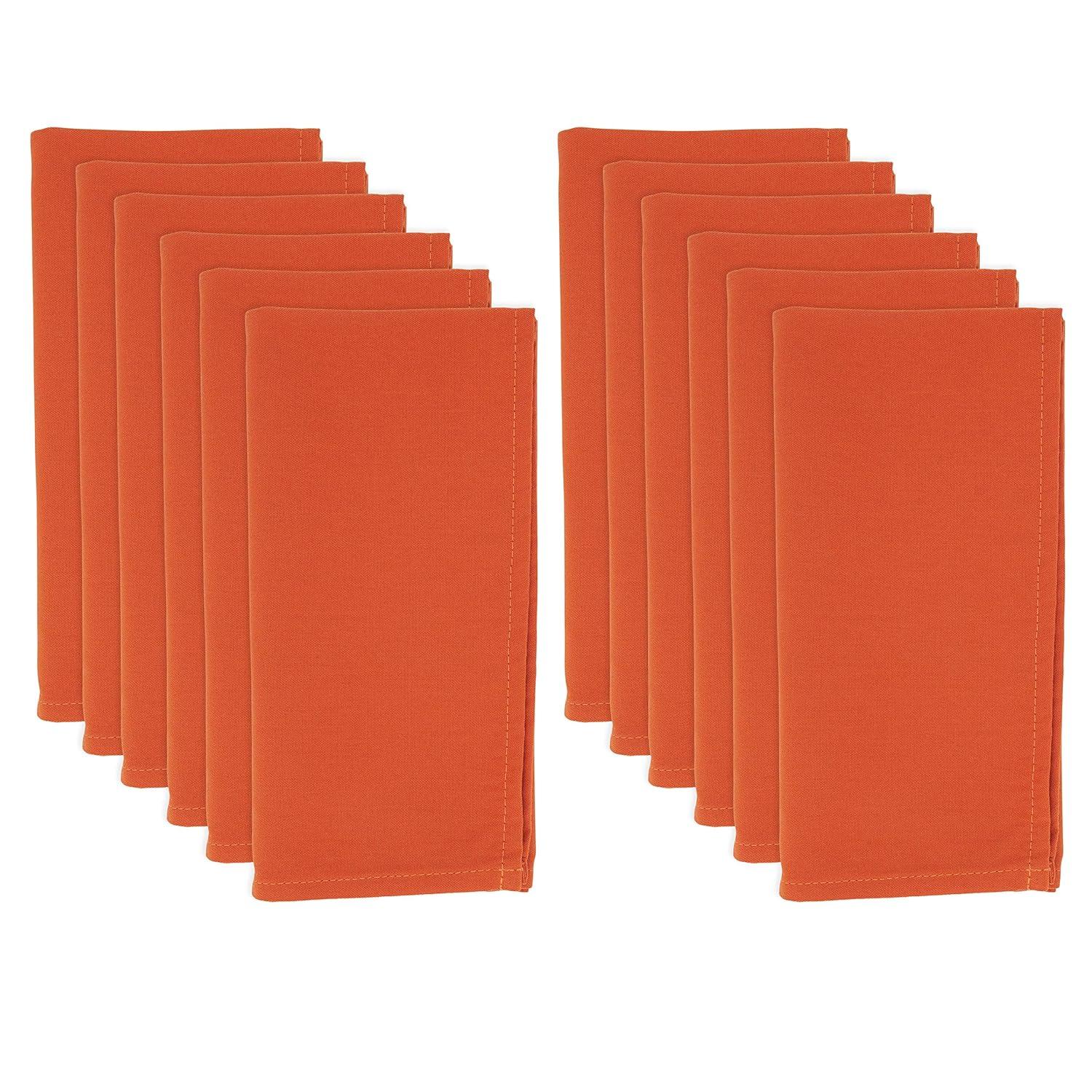 Saro Lifestyle Everyday Cloth Table Napkins (Set of 12), Pumpkin, 20" x 20"