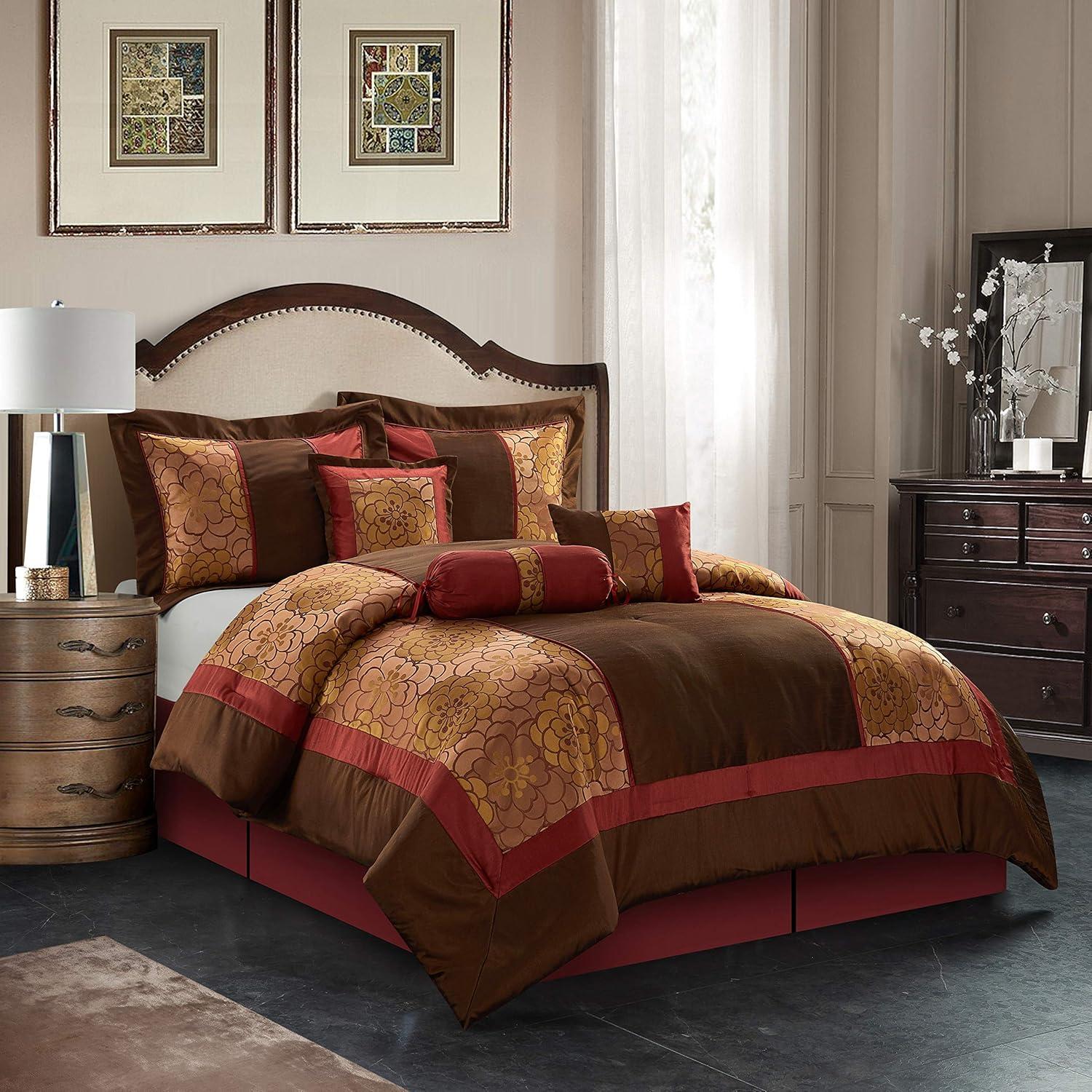 Nanshing America, Inc Sibyl 7 Piece Jacquard Comforter Set