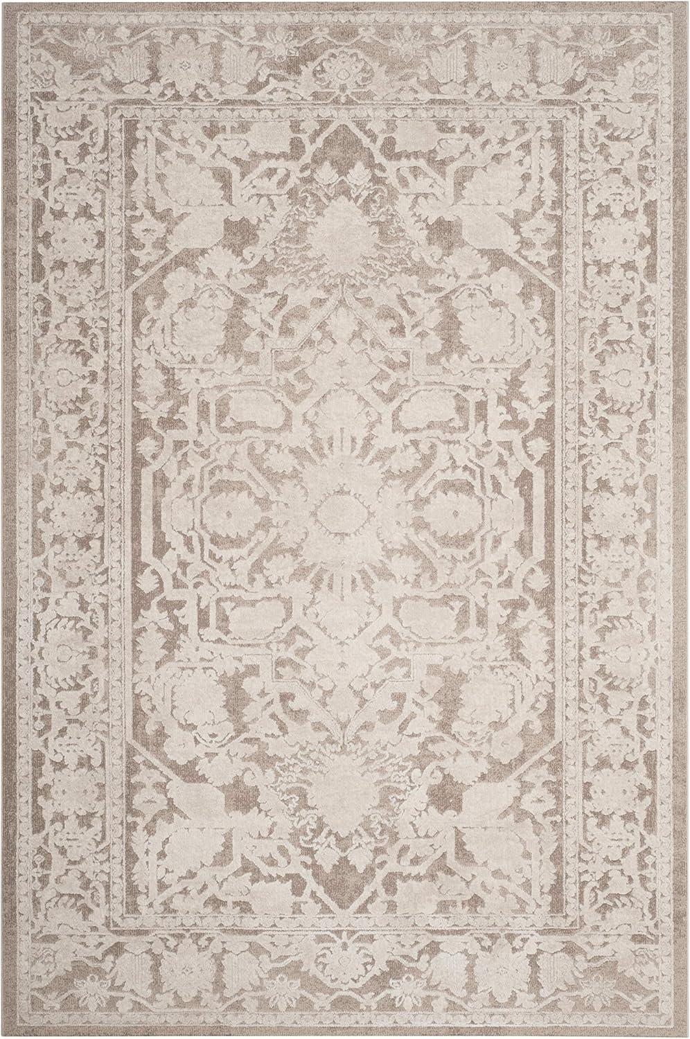 SAFAVIEH Reflection Christy Floral Bordered Area Rug, Beige/Cream, 9' x 12'