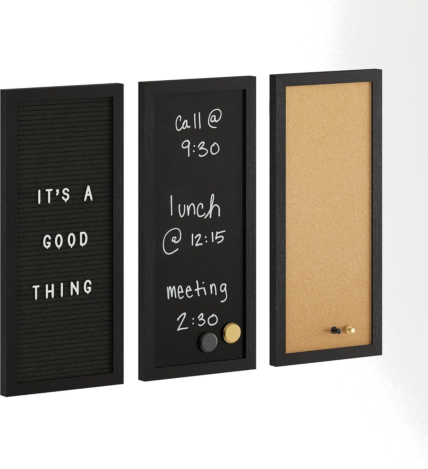 Thomas Martha Stewart Cork Board, Chalk Board, Letter Board Set with Included Push Pins, Magnets, Liquid Chalk