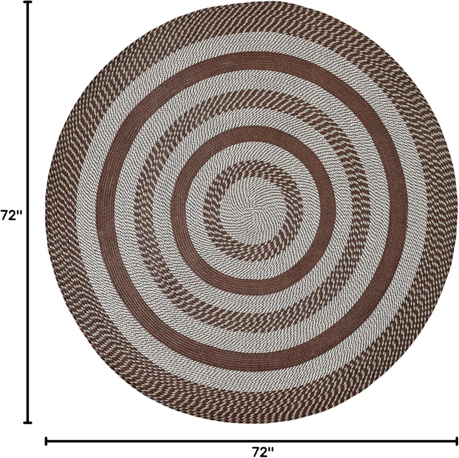 August Grove® Brod Brown Indoor/Outdoor Area Rug- Round Rug