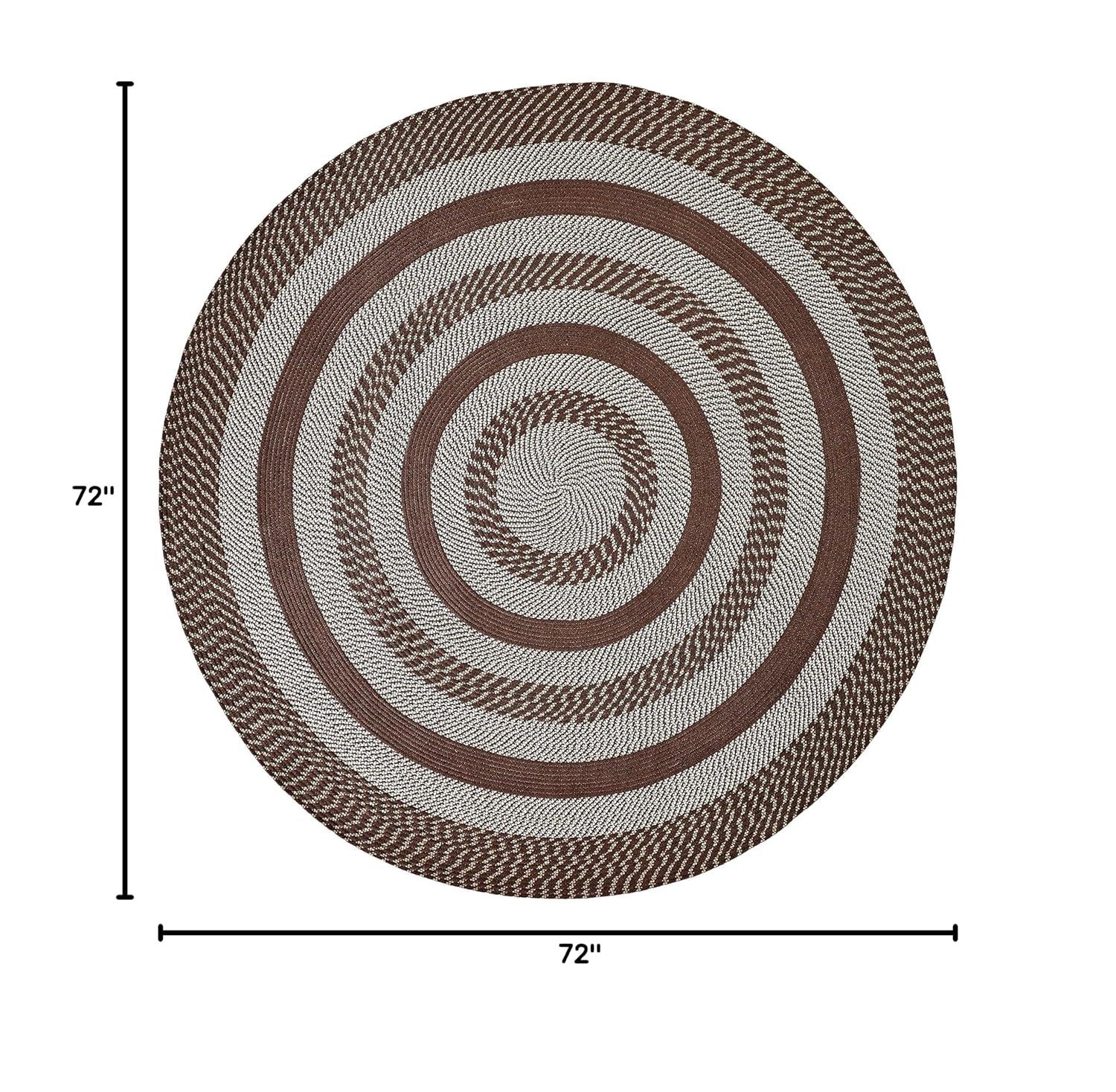 August Grove® Brod Brown Indoor/Outdoor Area Rug- Round Rug