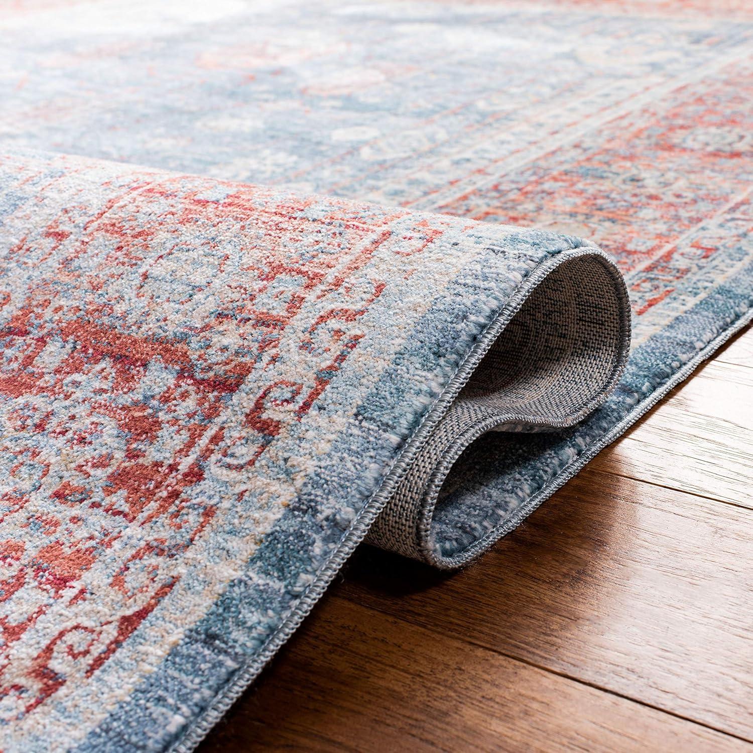 SAFAVIEH Victoria Bethanie Floral Bordered Area Rug, Navy/Red, 2'2" x 4'