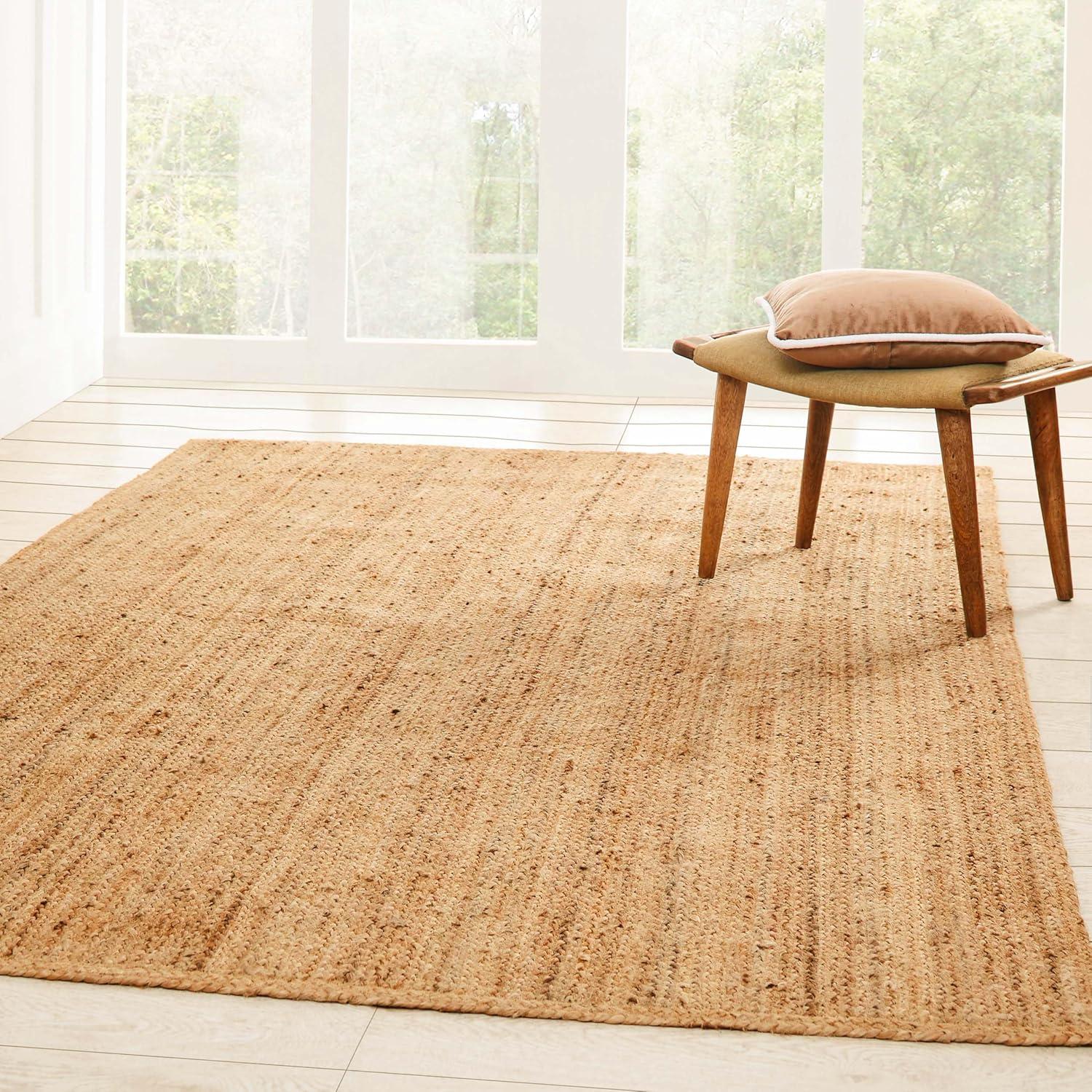 Hand-Woven Natural Jute 8' x 10' Braided Area Rug