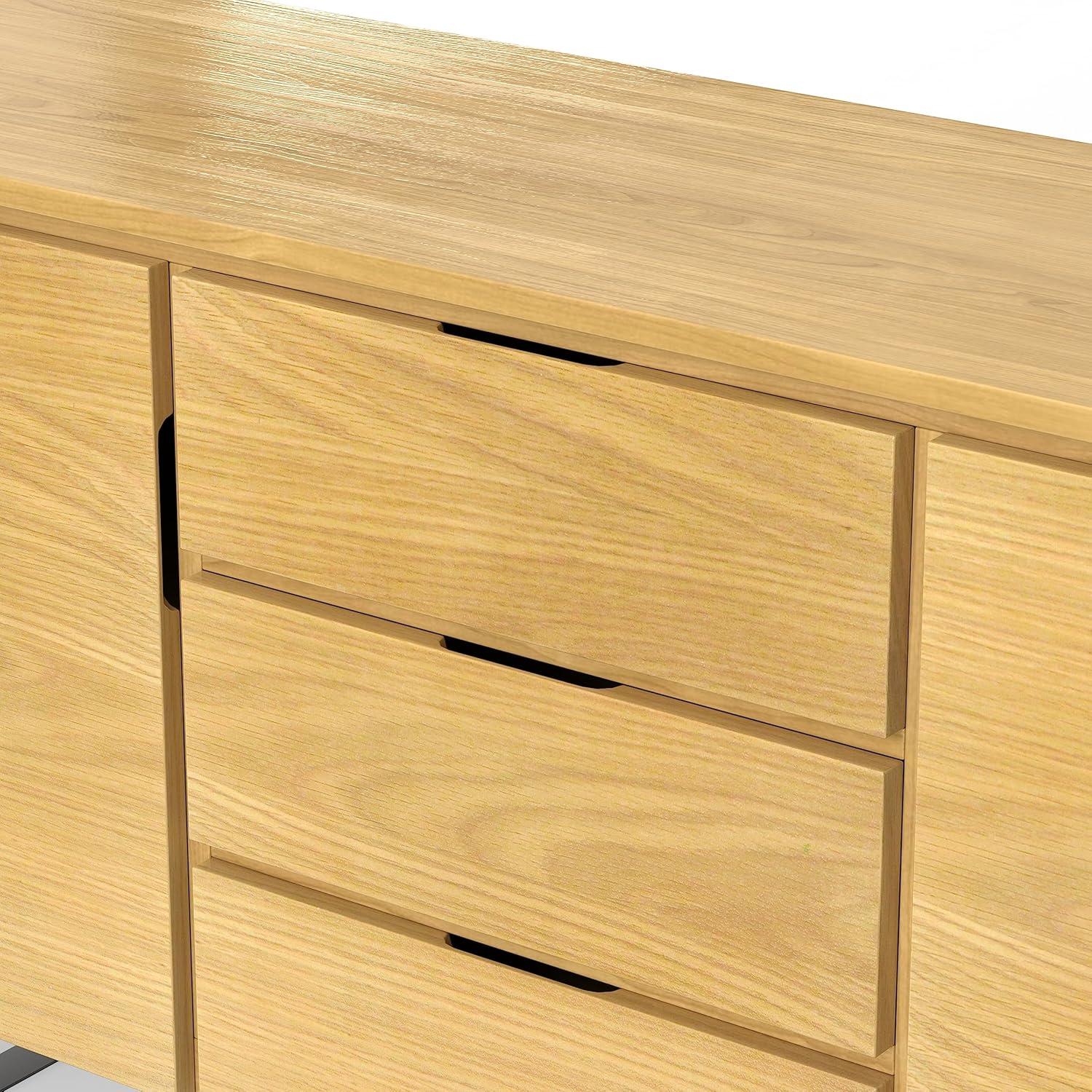 Simpli Home Lowry Sideboard Buffet In Oak Veneer