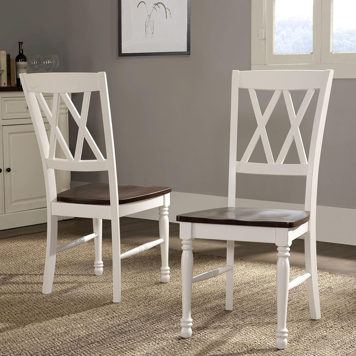 Classic Shelby 7-Piece White and Cherry Extendable Dining Set