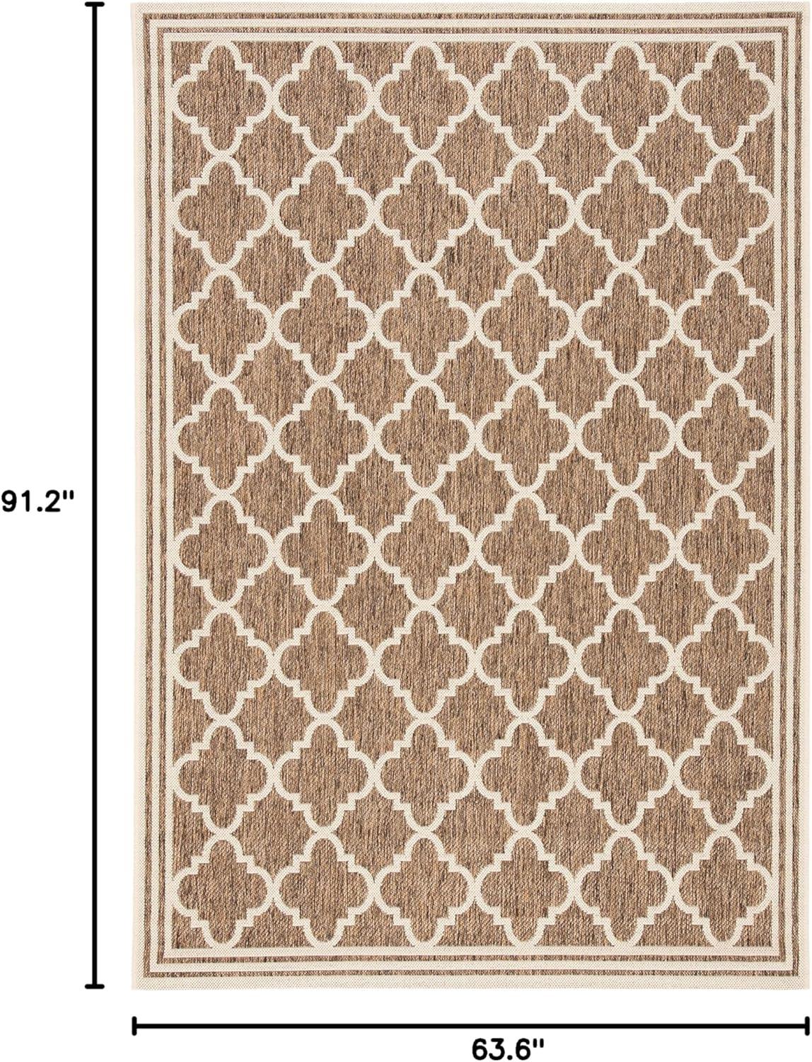 SAFAVIEH Beach House Nima Trellis Indoor/Outdoor Area Rug Beige/Cream, 5'3" x 7'6"
