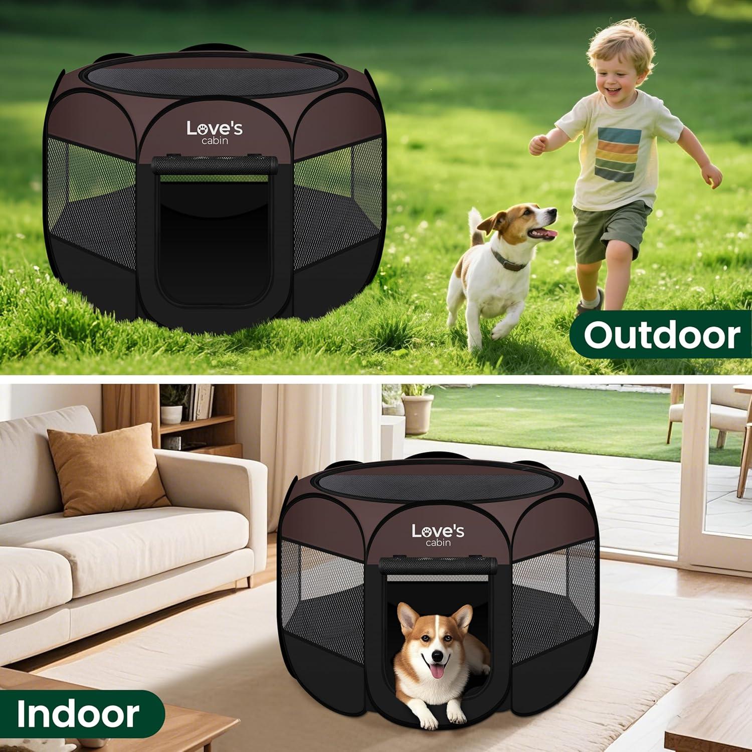 Tucker Murphy Pet™ Pet Puppy Dog Playpen, Small Dog Tent Crates Cage Indoor/Outdoor, Portable Playpen For Dog And Cat, Foldable Pop Up Dog Kennel Playpen With Carring Case, Removable Zipper Top