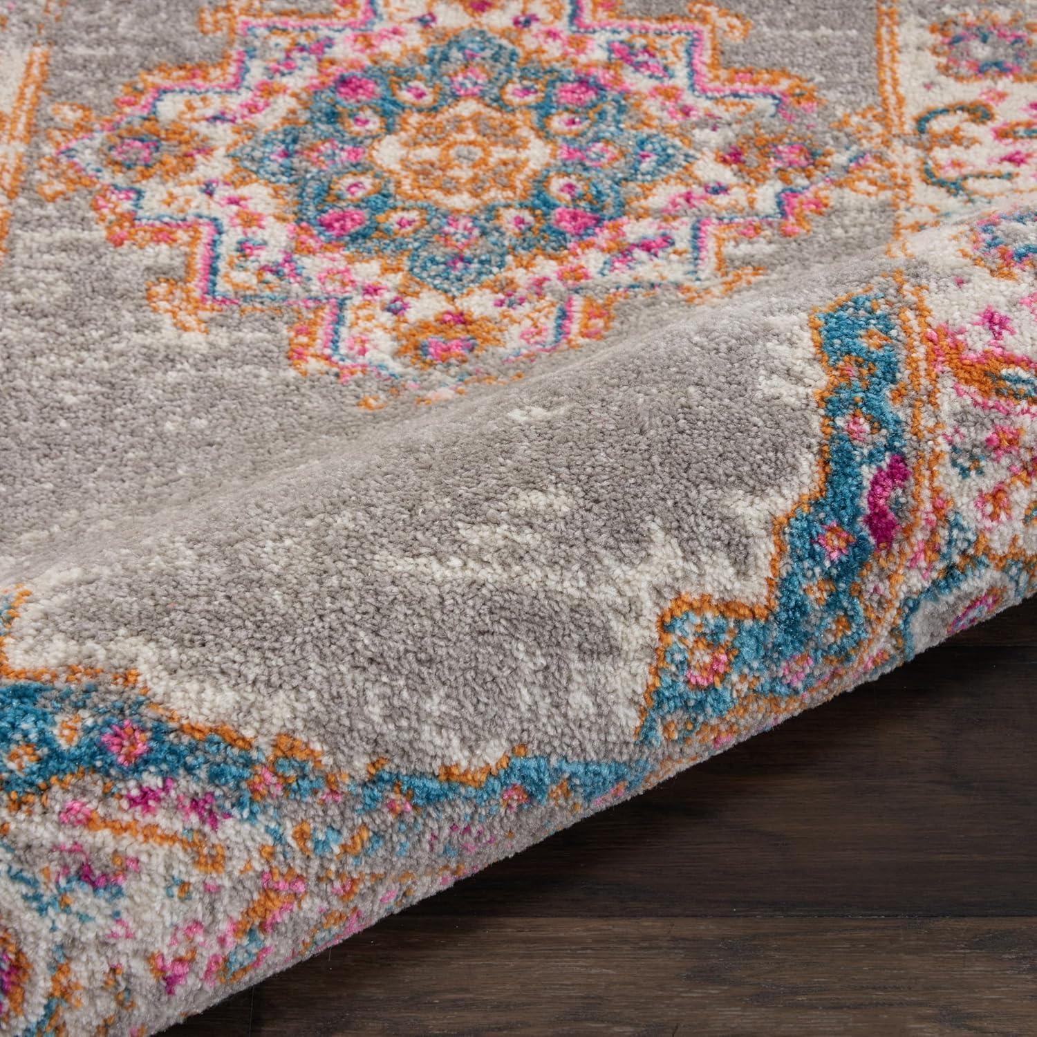 Nourison Passion Medallion Bohemian Indoor Rug Grey 8' x 10'