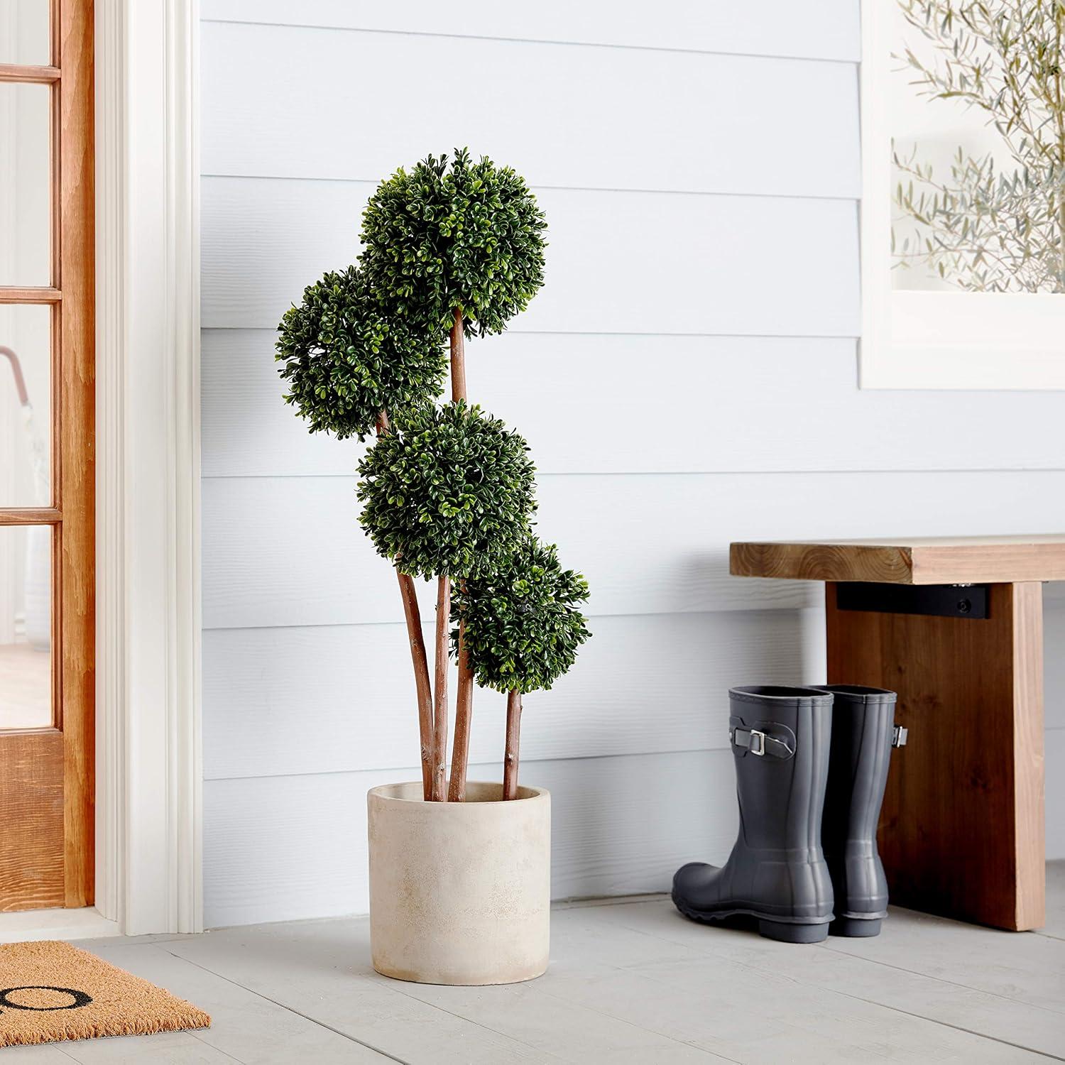 3ft Boxwood Topiary Artificial Tree - Nearly Natural