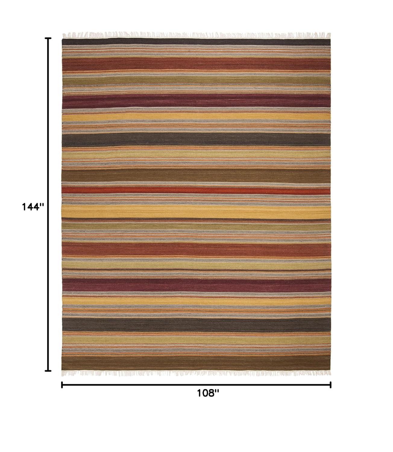Striped Kilim STK315 Hand Woven Indoor Area Rug - Gold - 9'x12' - Safavieh