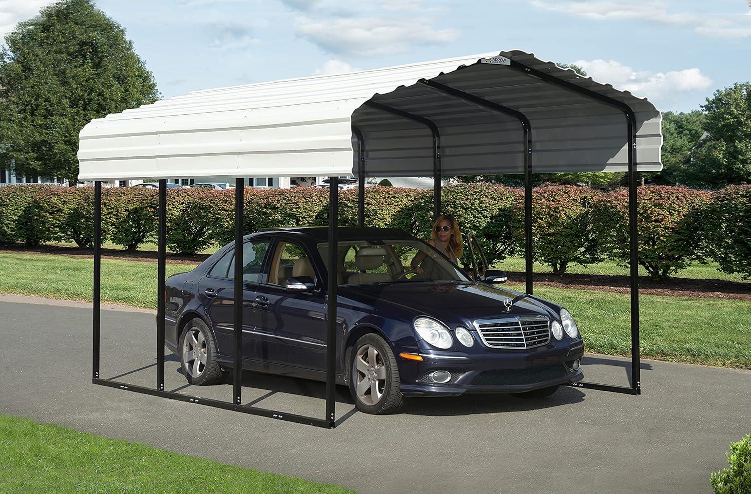 Arrow Arrow Galvanized Steel Carport, 10x15x9