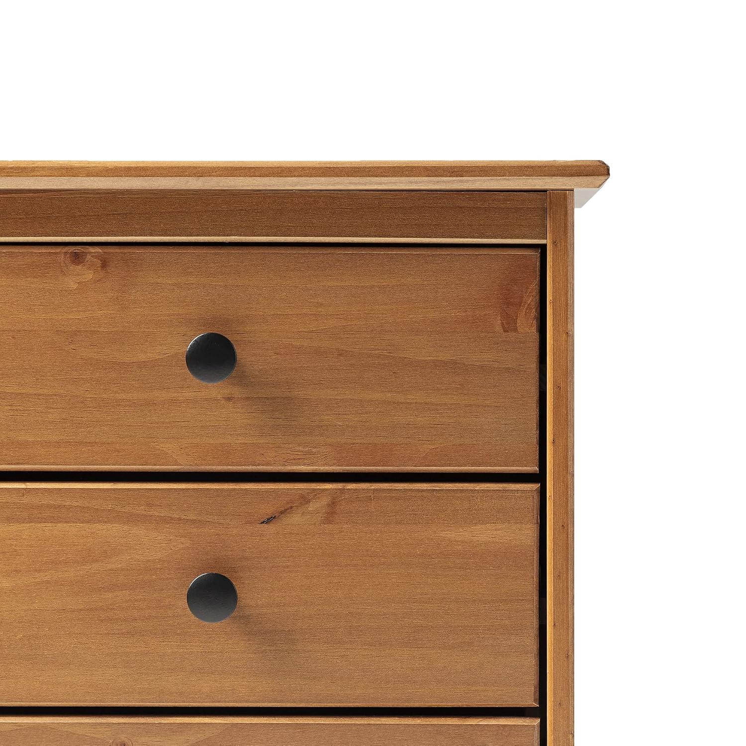 Walker Edison Madeline 3-Drawer Nightstand, Caramel