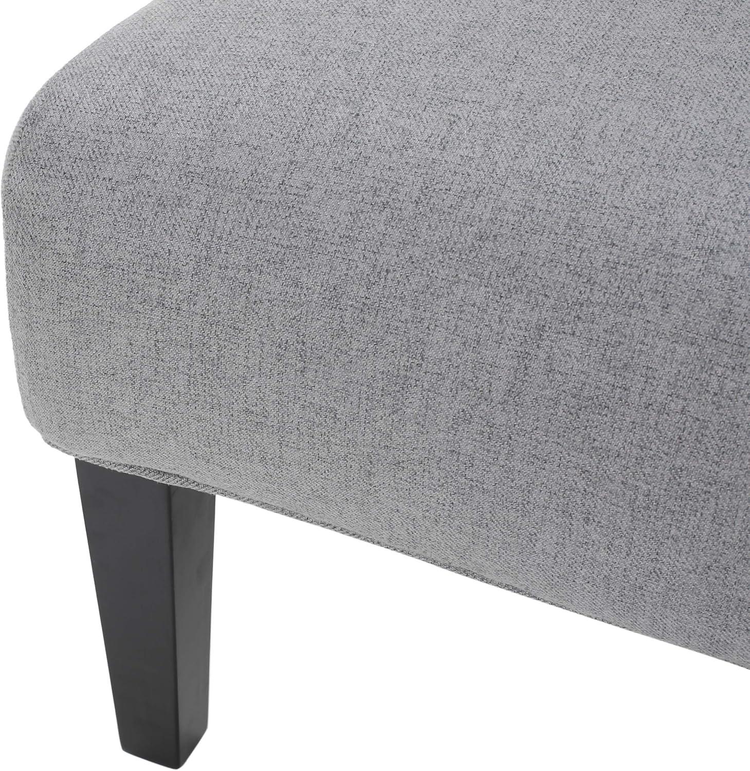 Kassi Accent Chair Gray: Contemporary Armless, Upholstered, Rubberwood Legs - Christopher Knight Home