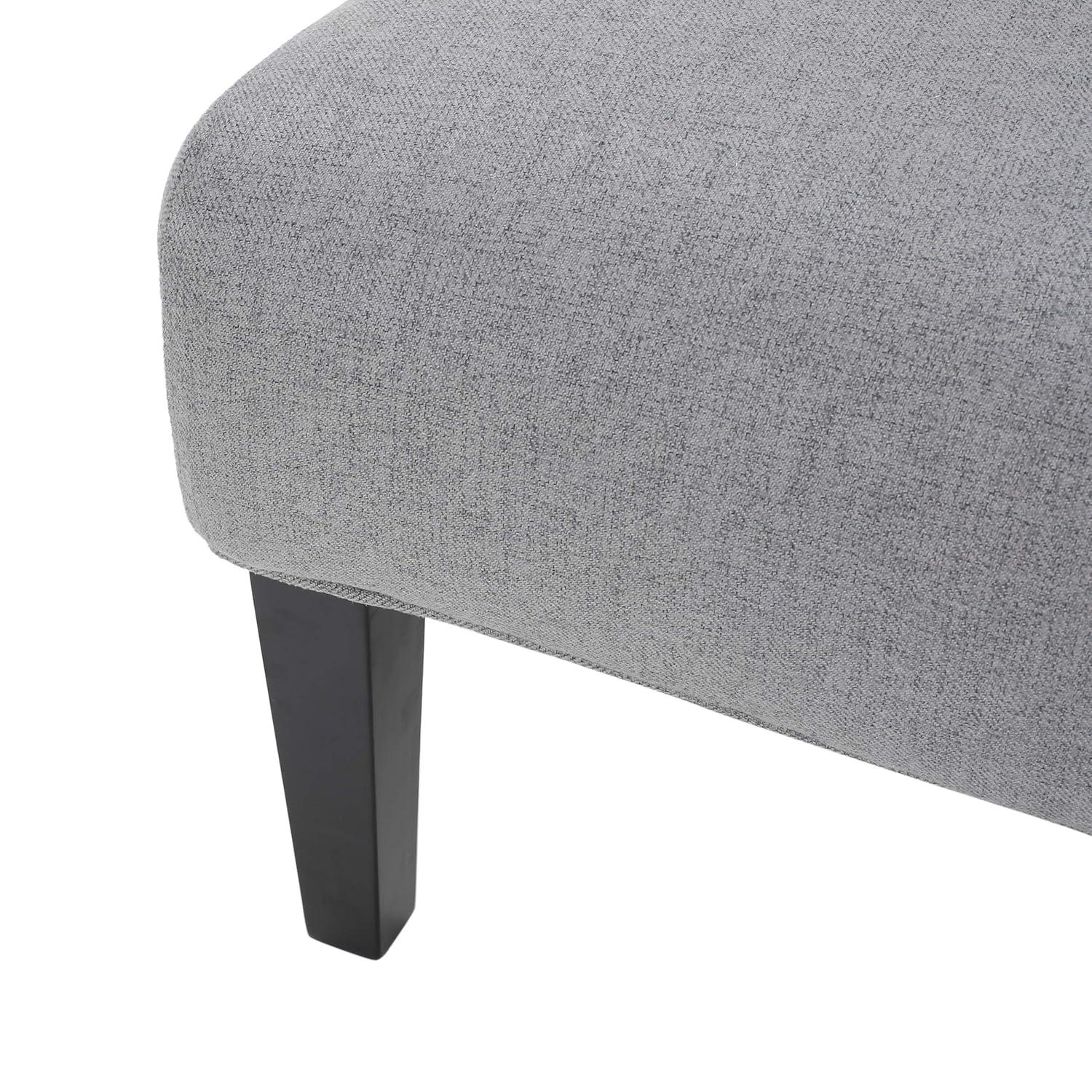 Kassi Accent Chair Gray: Contemporary Armless, Upholstered, Rubberwood Legs - Christopher Knight Home