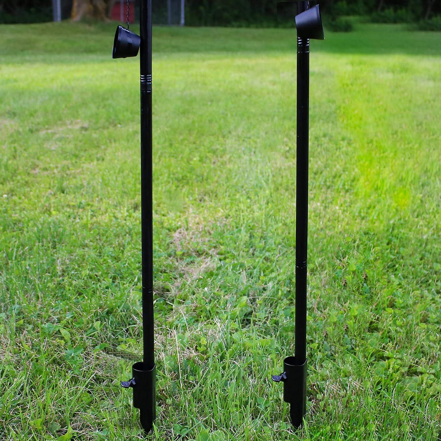 Sunnydaze Outdoor Adjustable Height Glass and Metal Swirl Patio and Lawn Torch Set - Red - 2pk
