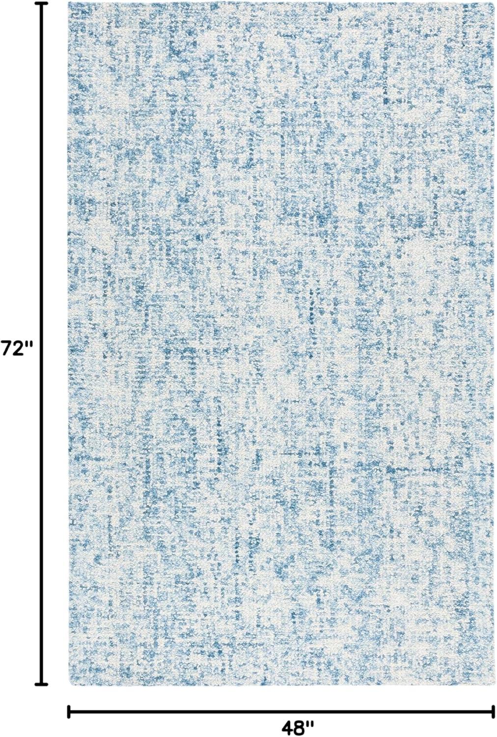 SAFAVIEH Abstract Ethelyn Solid Area Rug, Blue/Ivory, 4' x 6'