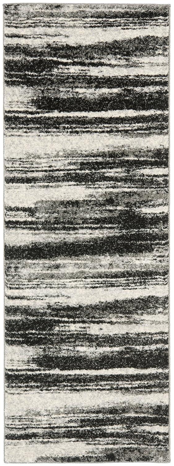 Retro RET2693 Power Loomed Indoor Runner Rug - 2'3"x11' - Dark Grey/Light Grey - Safavieh