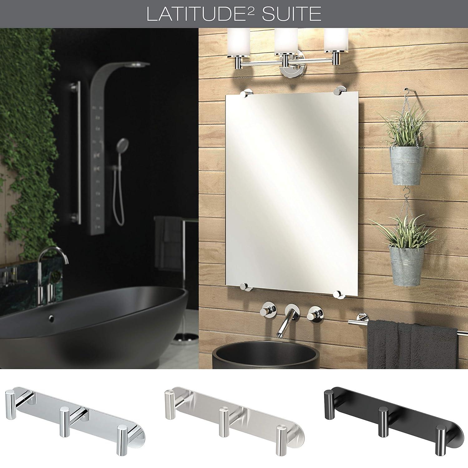 Latitude II Wall Mounted Towel and Robe Hook Rack with 3 Hooks