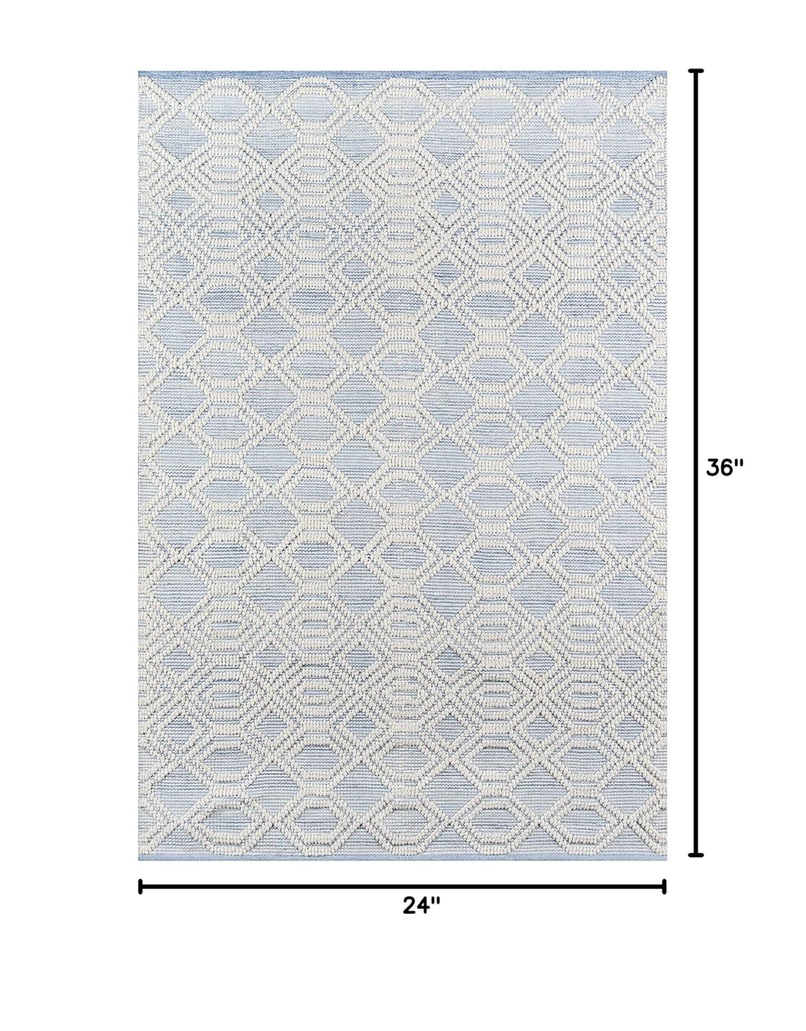 2'x3' Hermosa Cara Accent Rug Light Blue - Momeni: Modern Geometric Indoor/Outdoor Medium Pile, Handmade Woven Rug