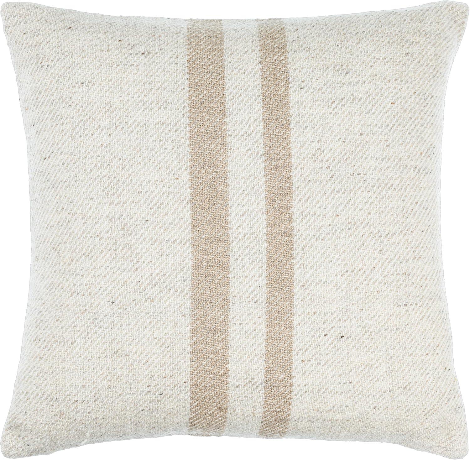 Becki Owens x Livabliss Brett Striped Wool Blend Reversible Throw Pillow