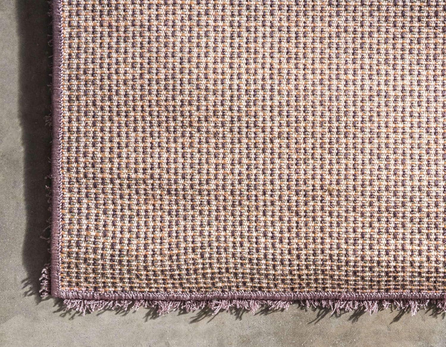 Unique Loom Studio Solid Shag Collection Area Rug - Sky (5' 1" x 8' Rectangle Mauve/Violet)