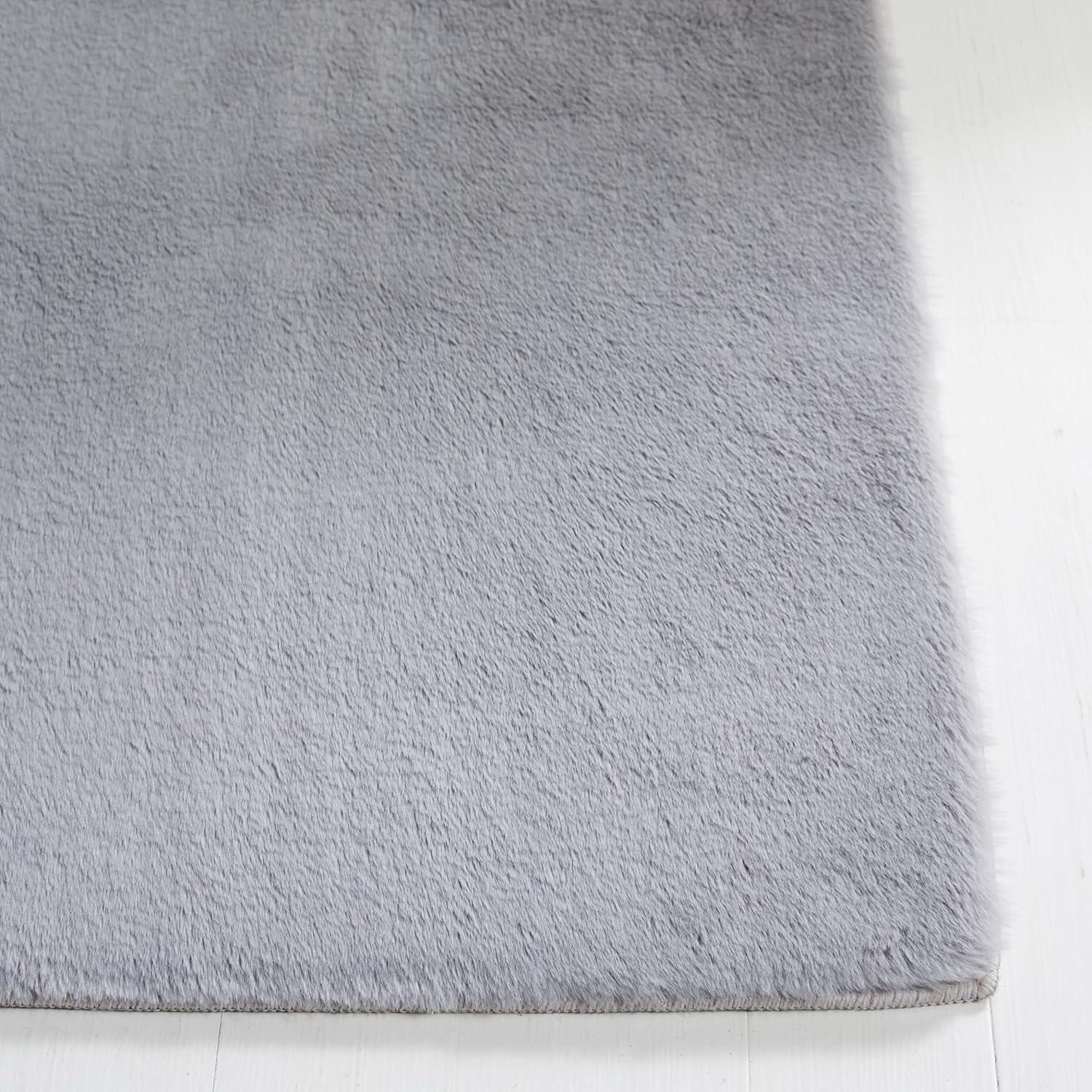 Faux Rabbit Fur FRF500 Power Loomed Machine Washable Indoor Area Rug - Light Grey - 6'x9' - Safavieh