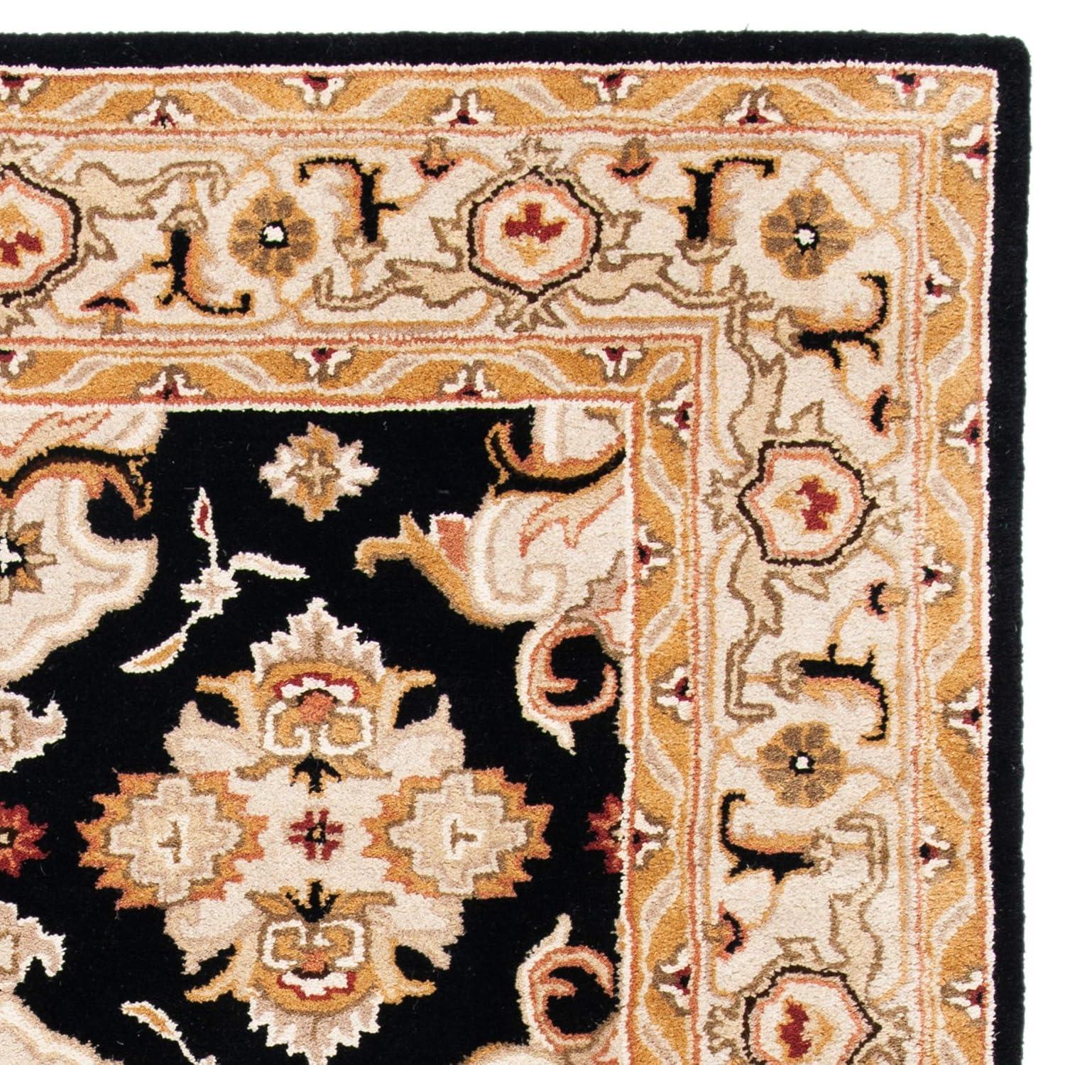 SAFAVIEH Heritage Braganza Traditional Wool Area Rug, Black/Ivory, 2'3" x 4'