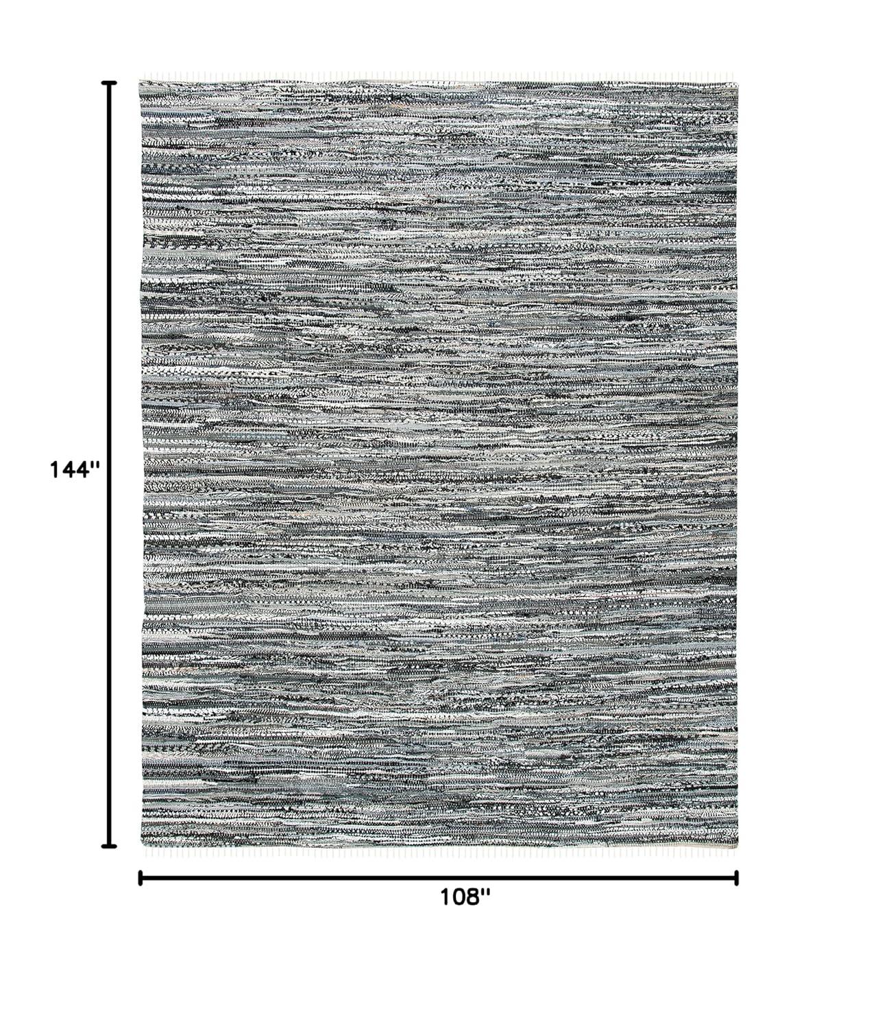 Rag Area Rug RAR128 Hand Woven Area Rug - Grey - 8'9"x11'9" - Safavieh.