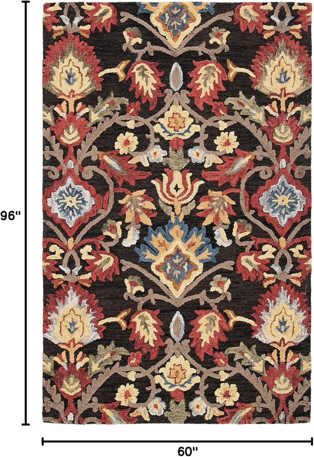 Blossom BLM402 Hand Tufted Area Rug - Charcoal/Multi - 5'x8' - Safavieh.
