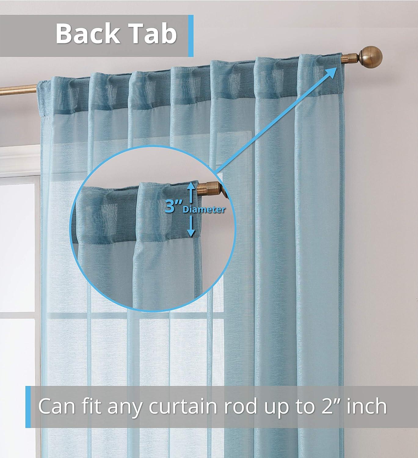 Ebern Designs Lauren Polyester Semi Sheer Curtain Pair (Set of 2)