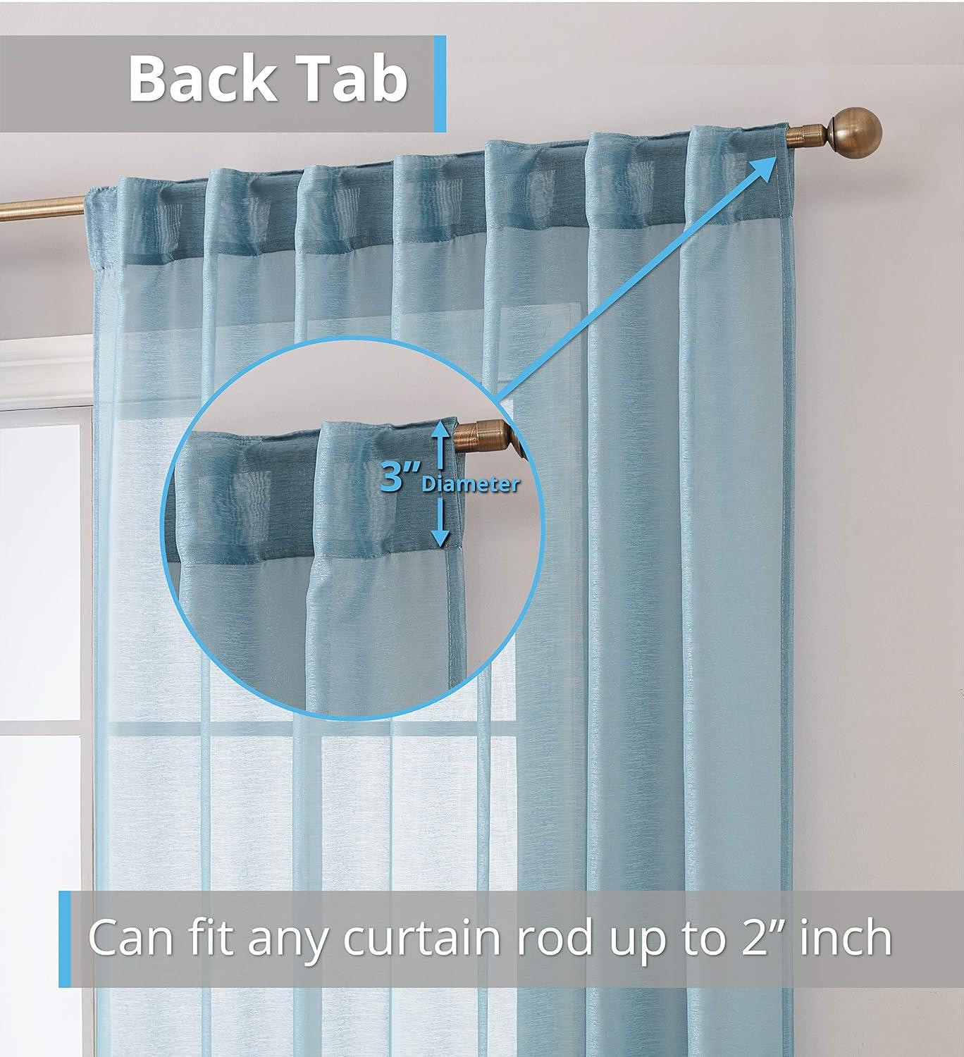 Ebern Designs Lauren Polyester Semi Sheer Curtain Pair (Set of 2)