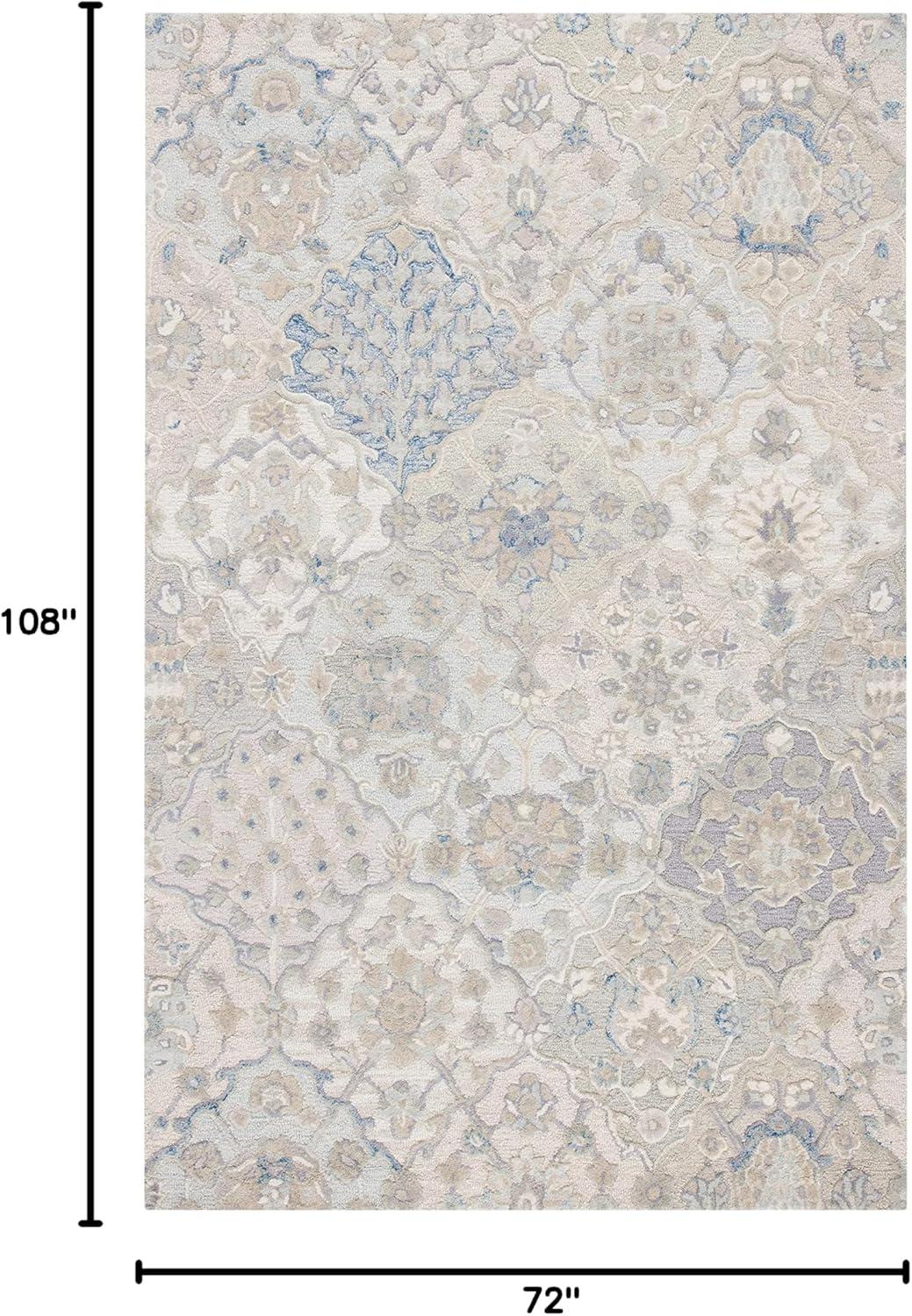 Glamour GLM622 Hand Tufted Area Rug - Beige/Blue - 6'x9' - Safavieh.