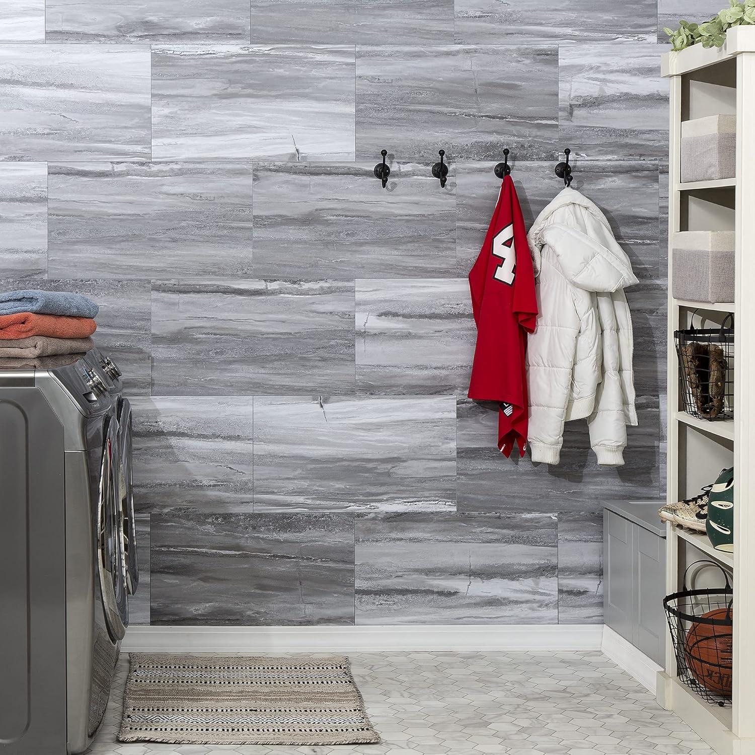 Palisade 25.6 in. x 14.8 in. Interlocking Vinyl Waterproof Wall Tiles