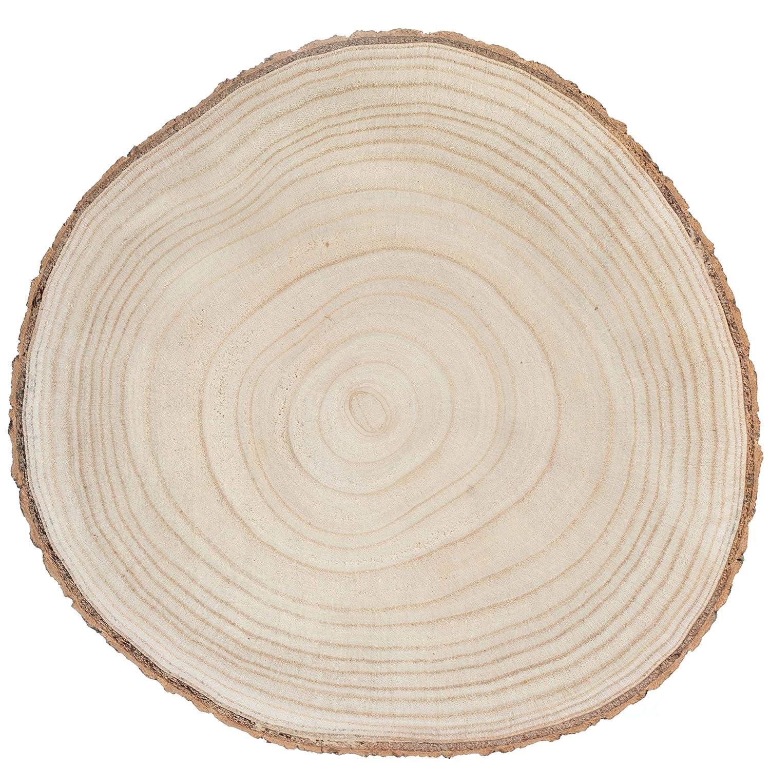 Vintiquewise Barky Natural Wood Slabs Rustic Ornament Slice Tray Table Charger -Approximately  12 Inch Dia