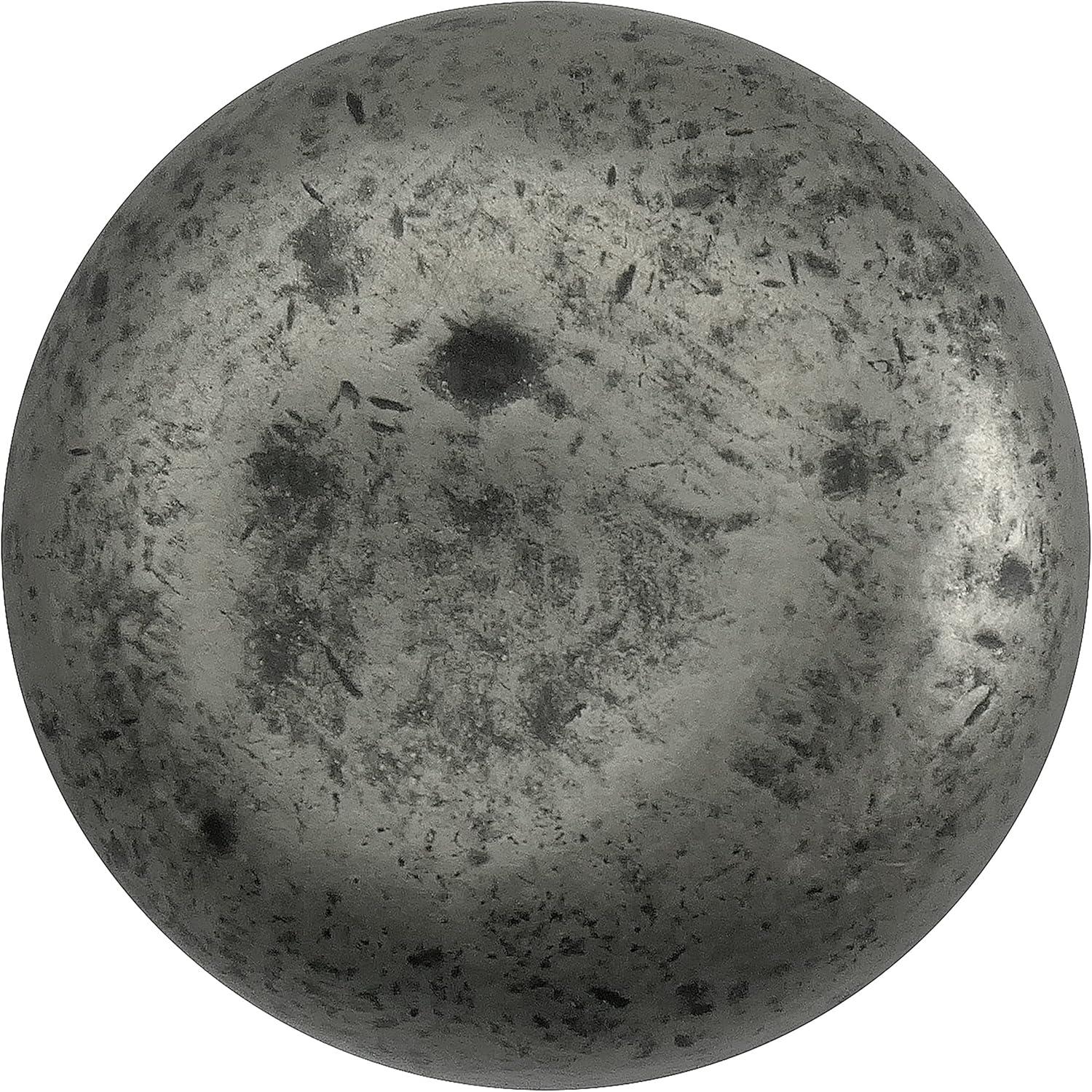 Distressed Pewter Round Metal Cabinet Knob with Mounting Hardware