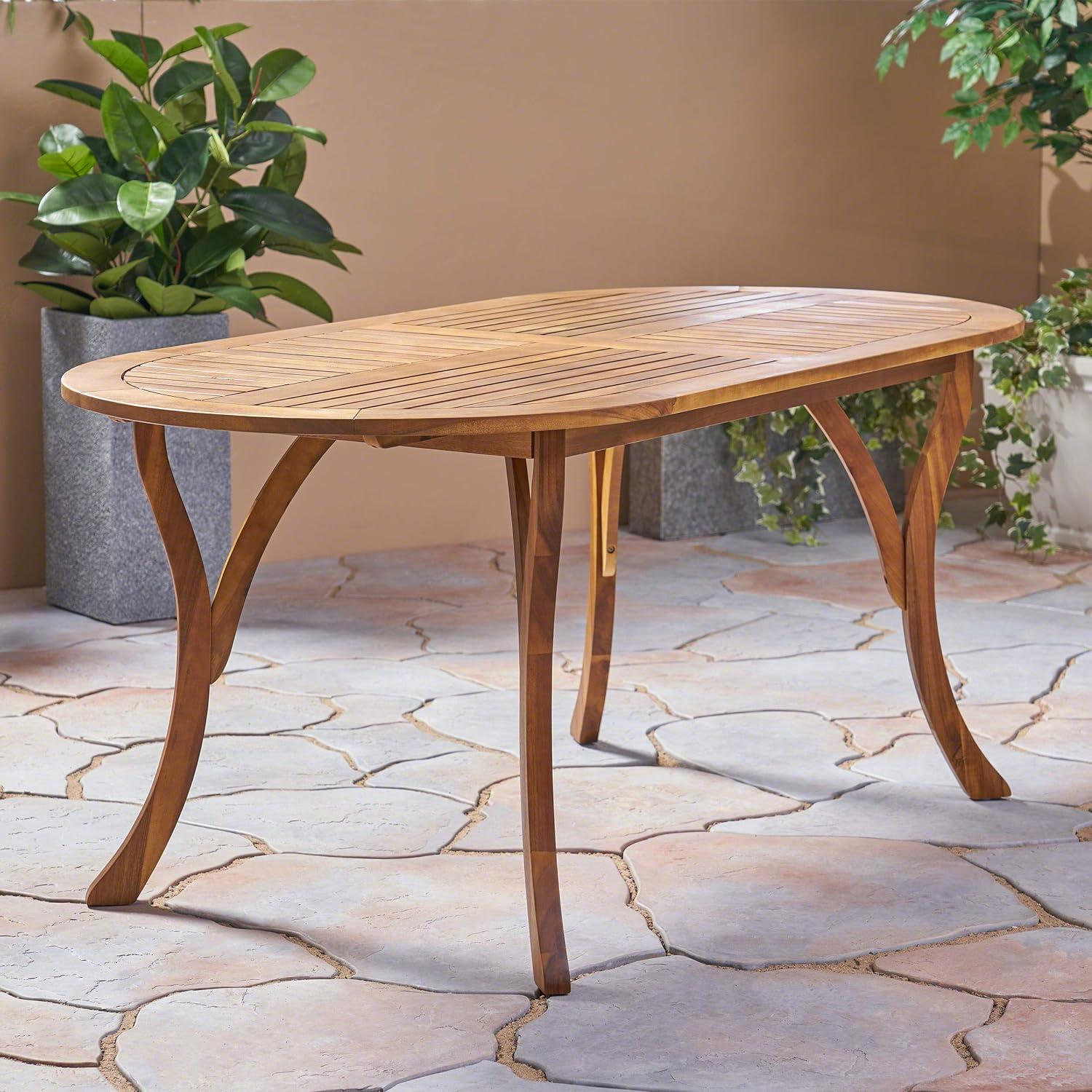 Hermosa Oval 70" Teak Acacia Wood Dining Table