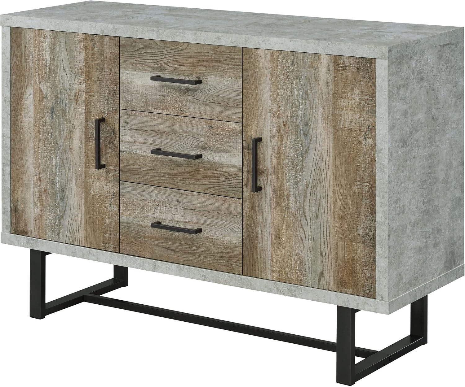 Coaster Abelardo 3-drawer Wood Accent Cabinet Weathered Oak and Cement