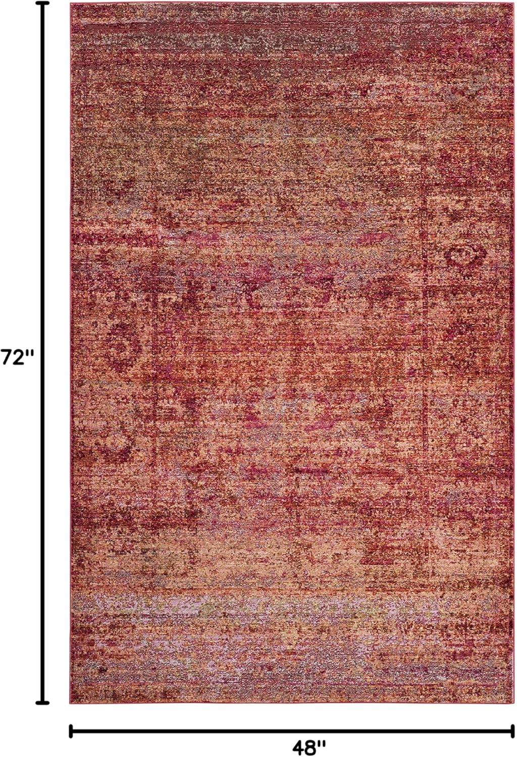 SAFAVIEH Mystique Durward Overdyed Polyester Area Rug, Fuchsia/Multi, 4' x 6'